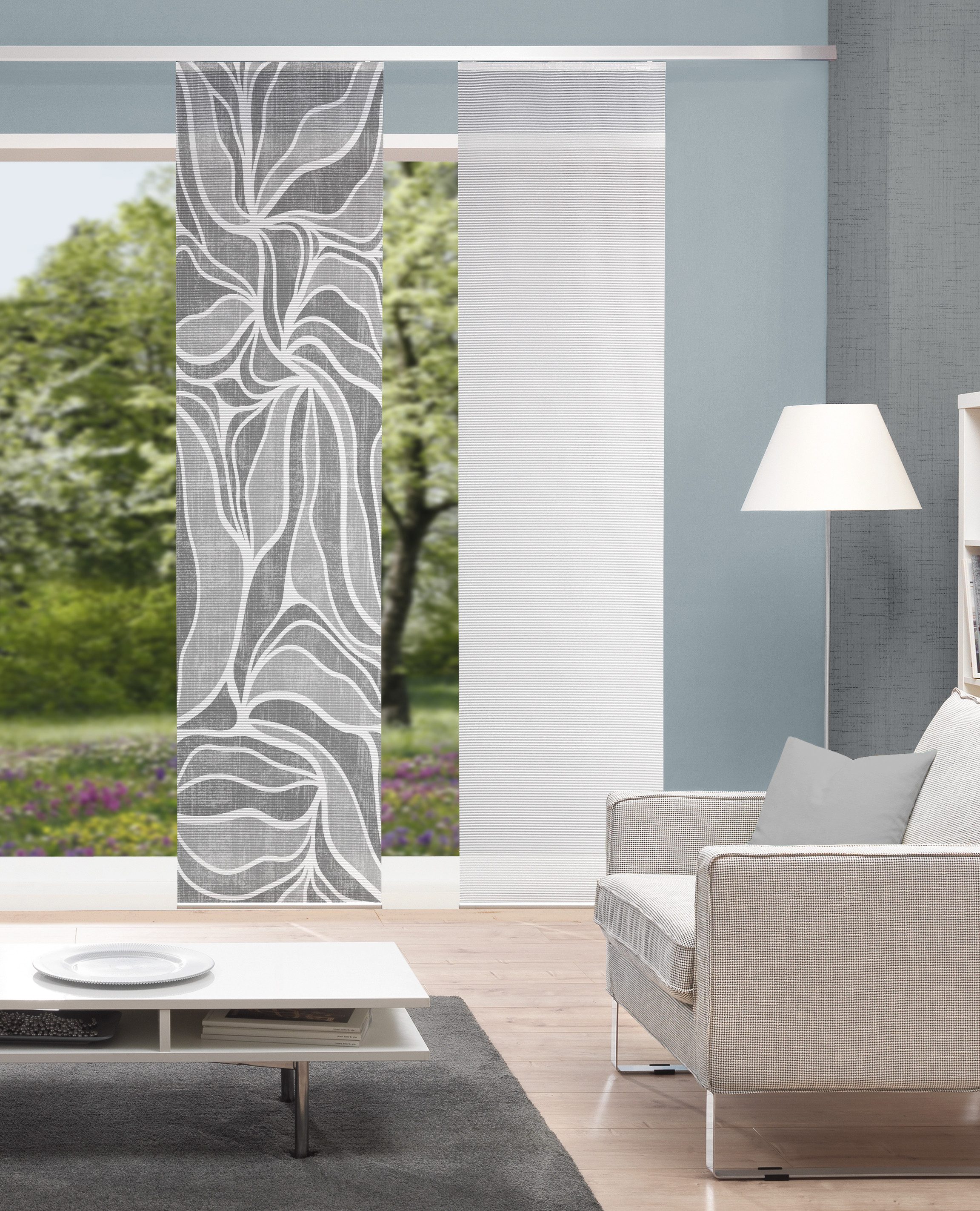 Vision S Schiebegardine VAGUE (1 St), Paneelwagen, halbtransparent, Polyester, digital bedruckt