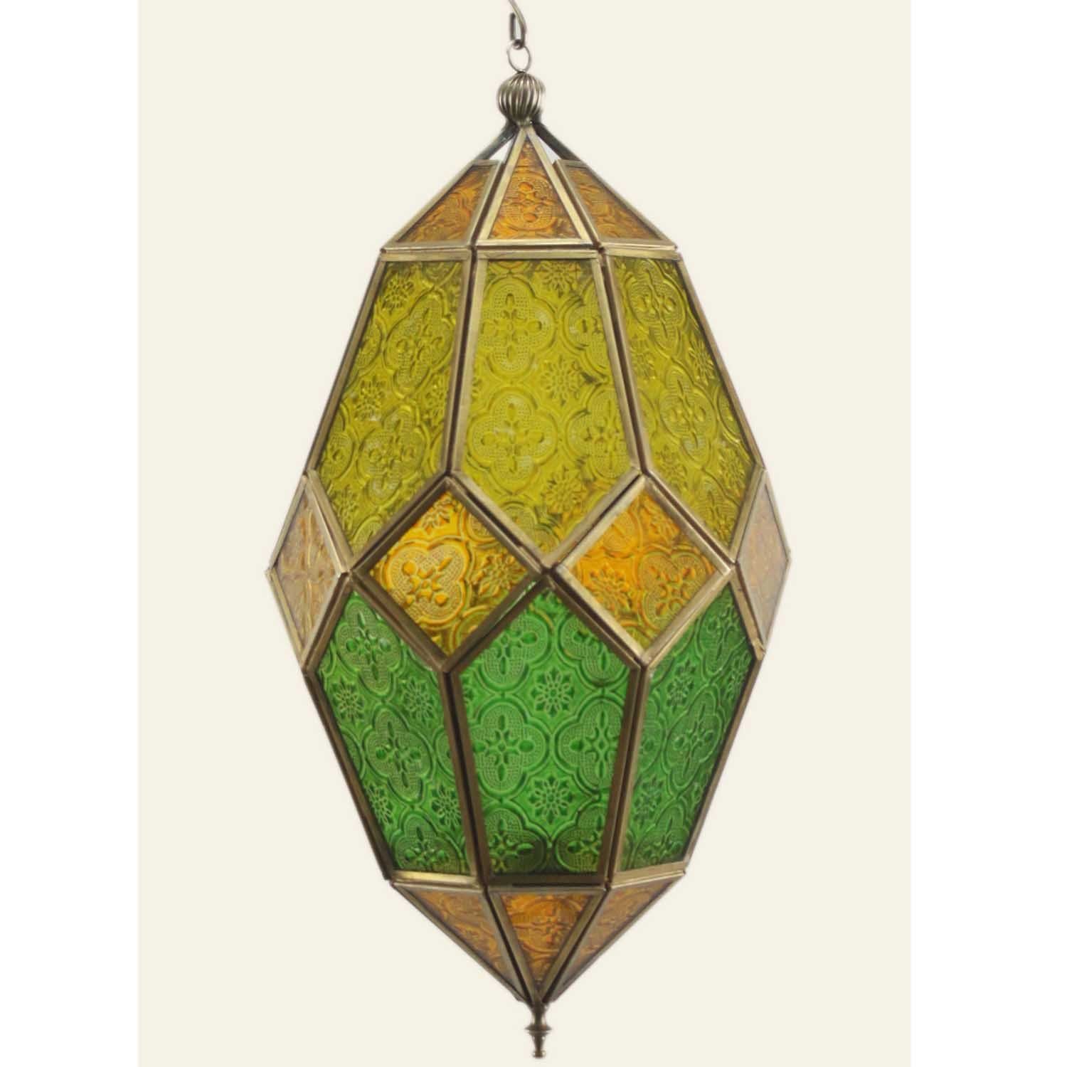 Casa Moro Hängewindlicht Orientalische Hängelaterne mit Kette aus Glas & Metall (Hängewindlicht Laterne für Teelicht & Kerzen, Hängeleuchte, Kerzenhalter, Teelichthalter mit Kette), Ostern Muttertag Geschenk Wohn Deko IR-60572