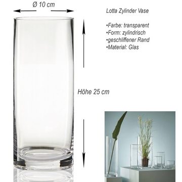 Rudolph Keramik Tischvase Lotta Zylinder Vase, Glas, Ø 10 x H 25 cm