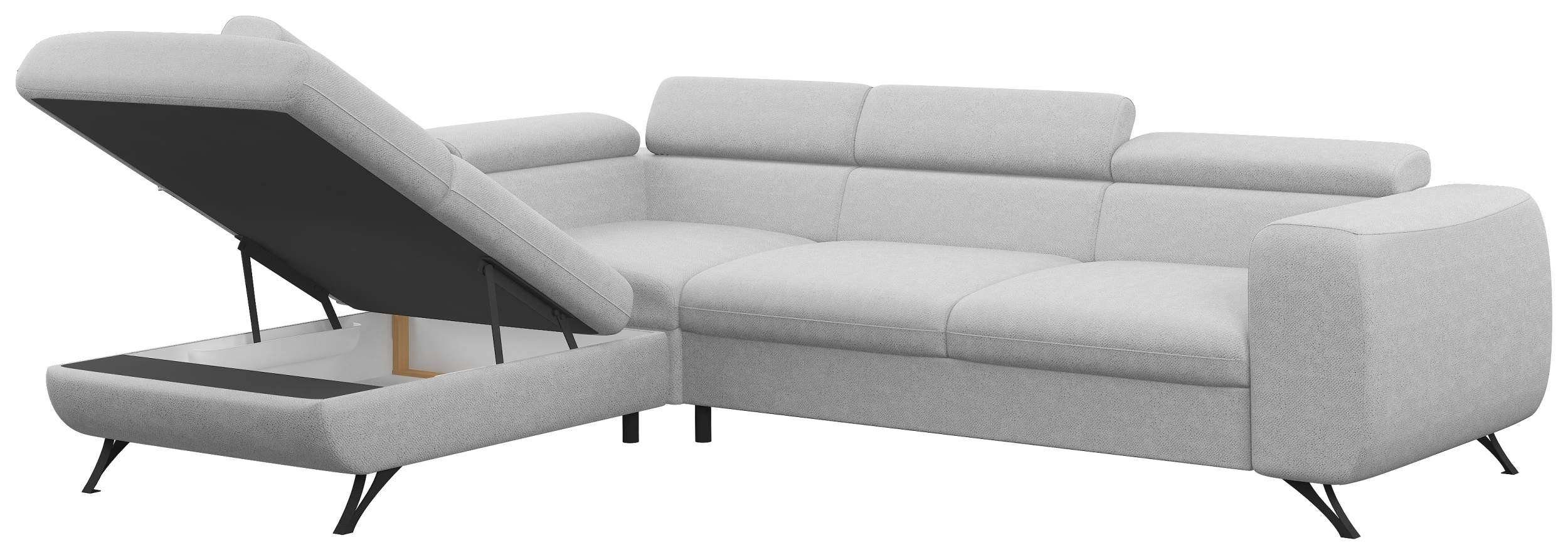 Stylefy Ecksofa Corina, L-Form, Eckcouch, Relaxfunktion Modern mane Bettfunktion rechts links Design, stellbar, Bettkasten, oder frei Raum mit und bestellbar, im