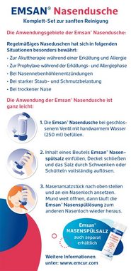 EMSAN Nasensauger Nasendusche Komplett-Set, Nasenspülung bei Schnupfen inkl. 10 Beutel Nasenspülsalz multimineral