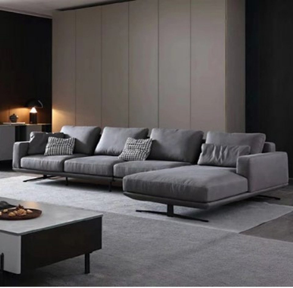 Xlmoebel Ecksofa Italienische L-Form Eckgarnitur in hochwertigem Textil, Hergestellt in Europa