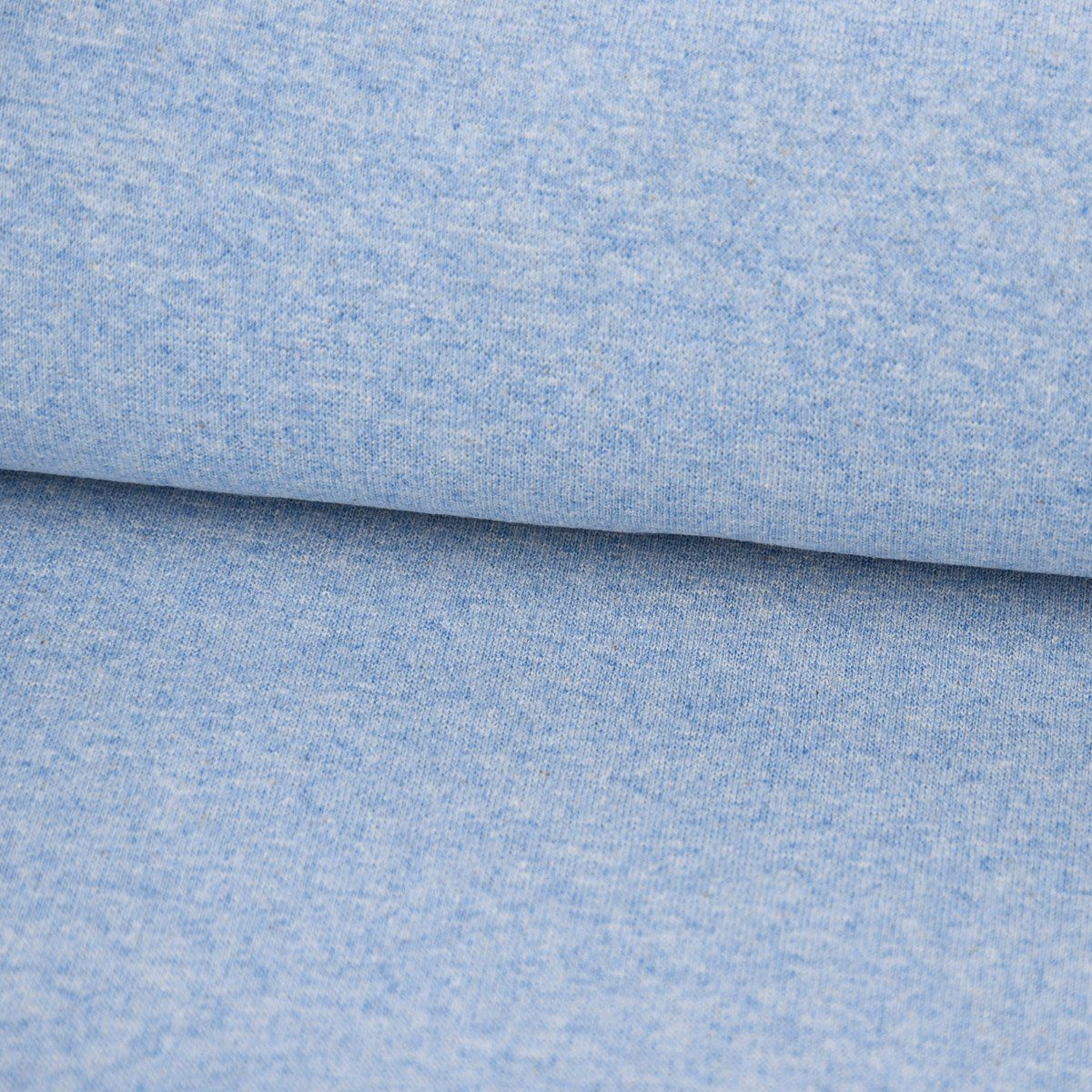 SCHÖNER LEBEN. Stoff Strickschlauch Bündchenstoff Meterware fein hellblau meliert 35cm, pflegeleicht