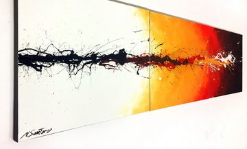 WandbilderXXL XXL-Wandbild Hot Splash 240 x 60 cm, Abstraktes Gemälde, handgemaltes Unikat
