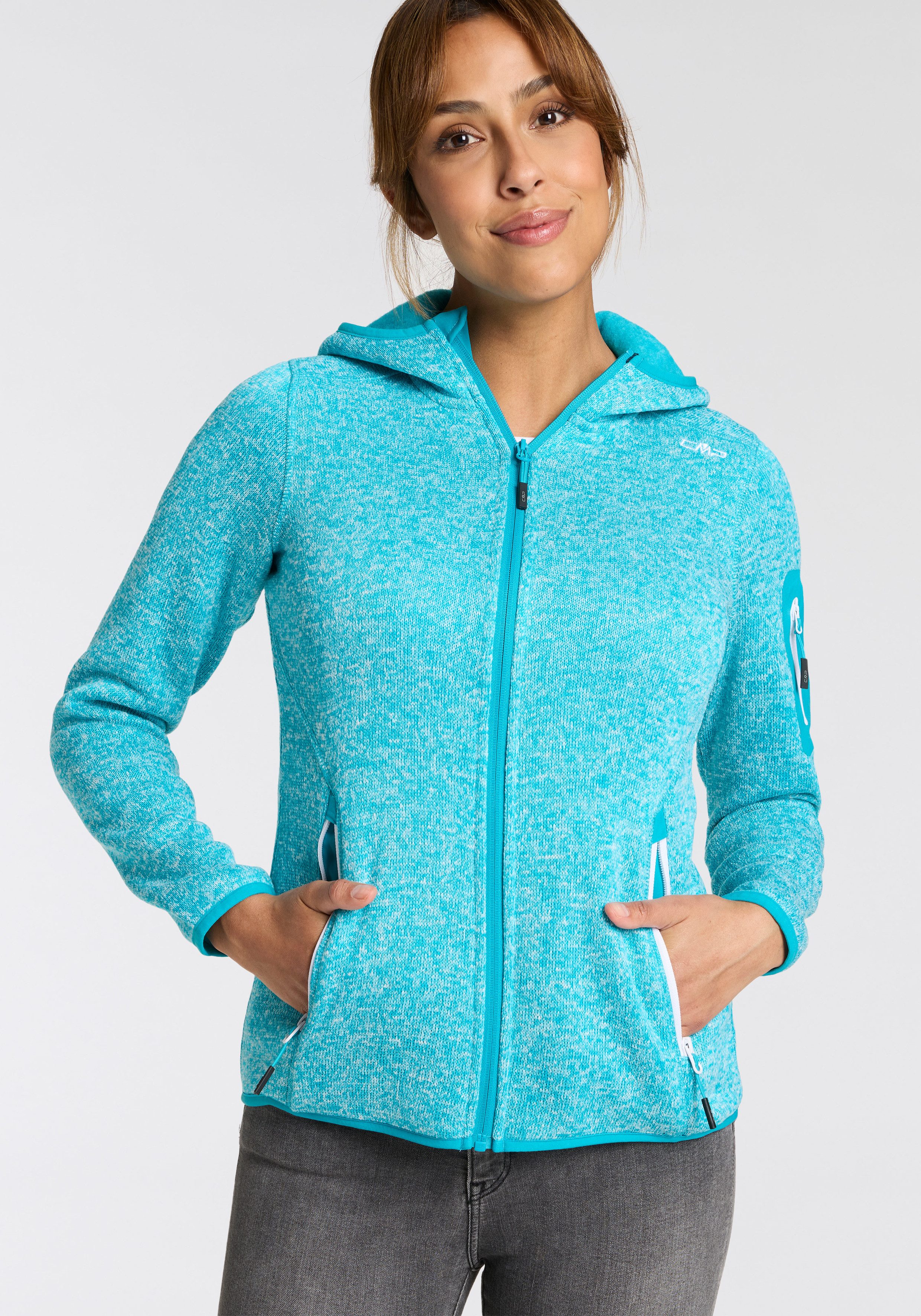 CMP Strickfleecejacke KNITTED MELANGE HOODY WOMAN günstig online kaufen