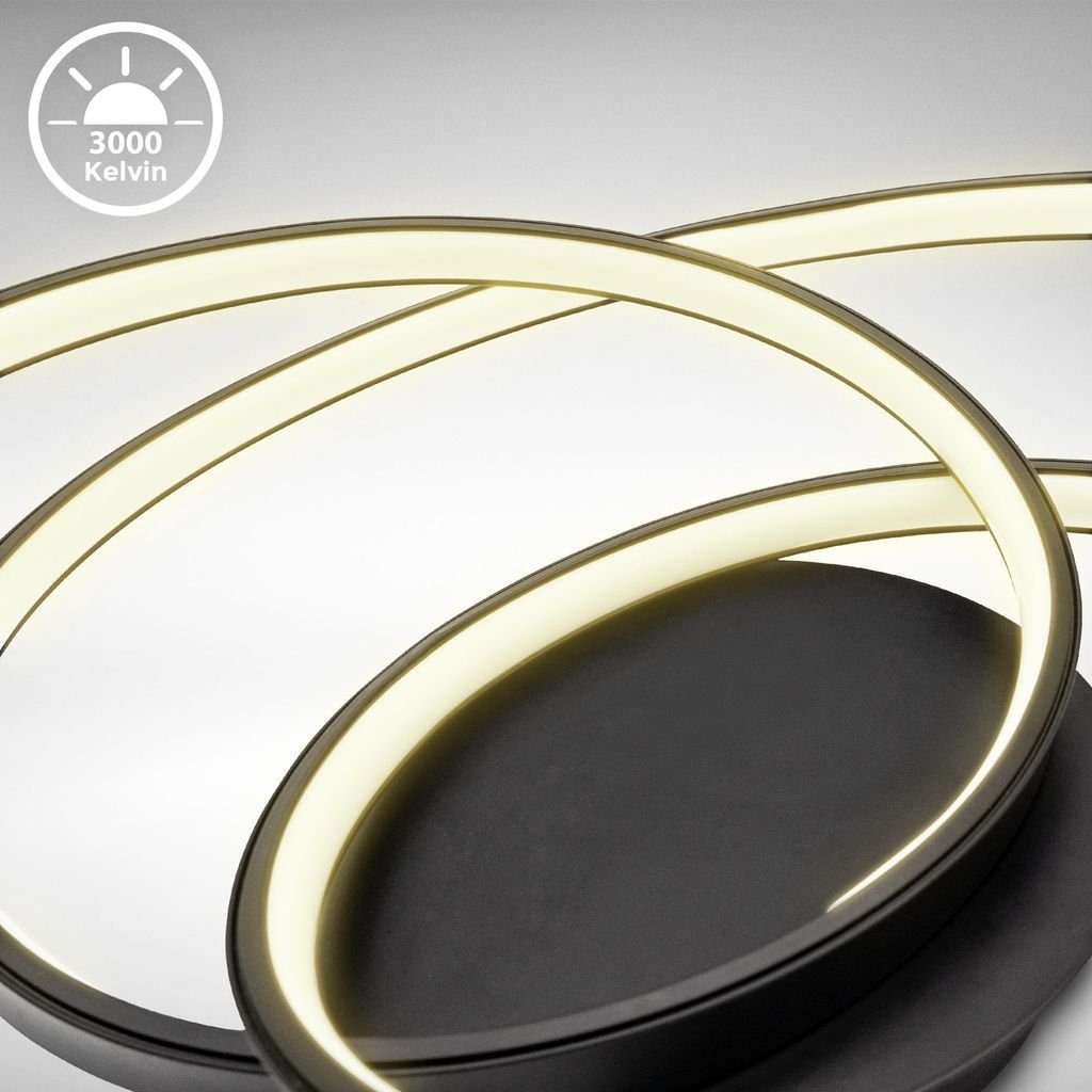 B.K.Licht Deckenleuchte LED Wohnzimmer-Deckenlampe modern 39cm rund 35W 4600lm - BKL1541, LED fest integriert, Warmweiß, 3000K Wohnzimmerleuchte Decke 35W 4600lm Badezimmer Schlafzimmer 230V