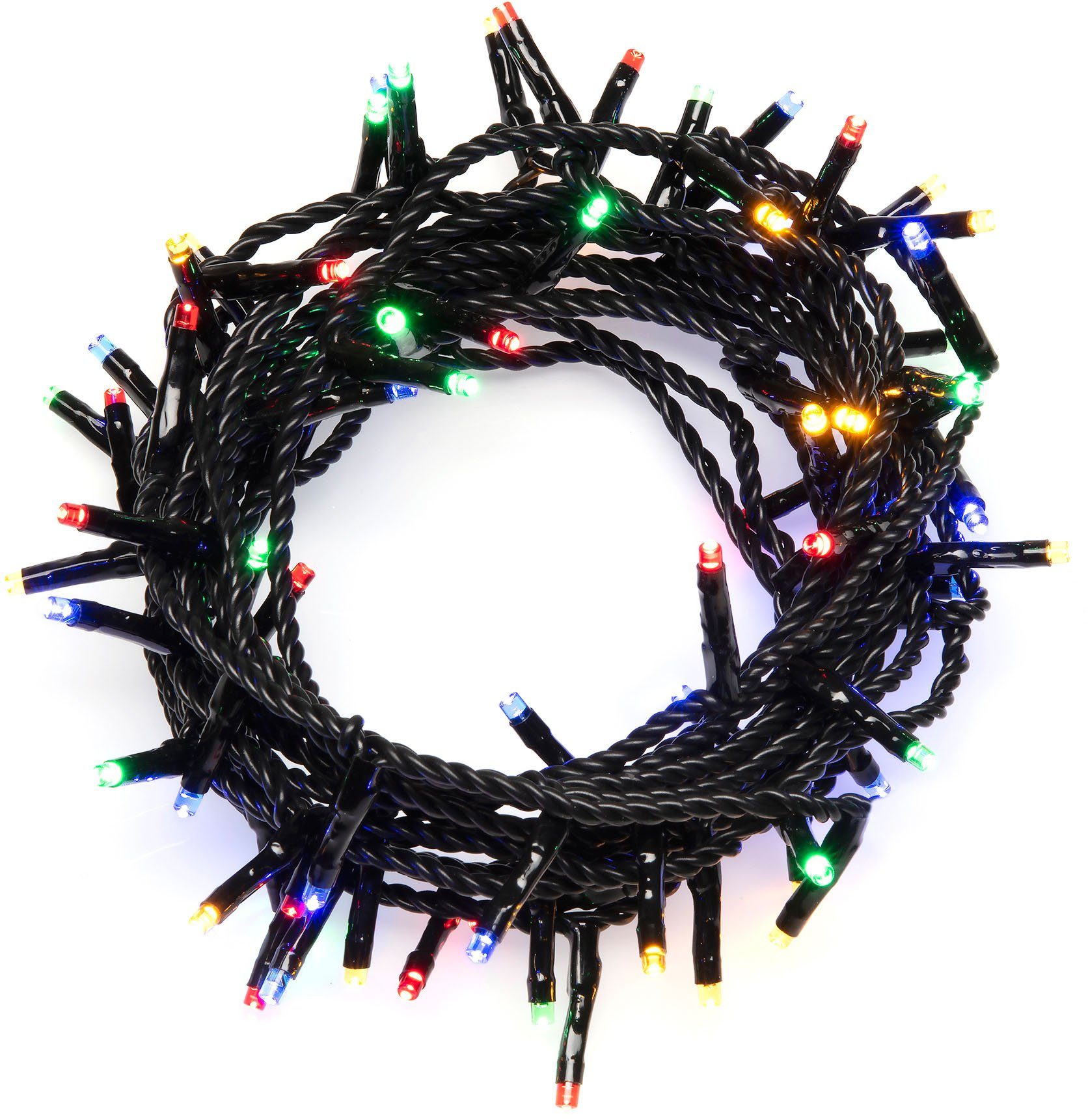 KONSTSMIDE Lichterkette mit Weihnachtsdeko Microlight, Birnen verschweißt, 8 bunte 180-flammig, 180 aussen, Funktionen