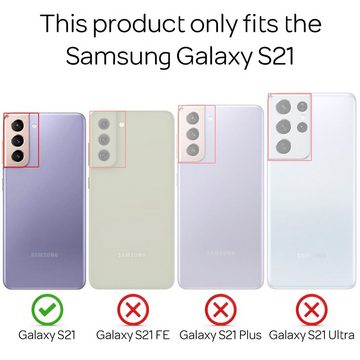 Nalia Smartphone-Hülle Samsung Galaxy S21, Klare Hybrid Hülle / Harte Rückseite / Kratzfest / Super Transparent