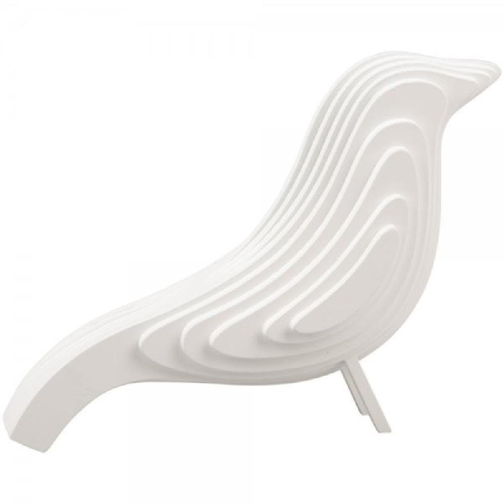 Present Time Skulptur Dekofigur Statue Silouette Bird MDF Weiß (S)