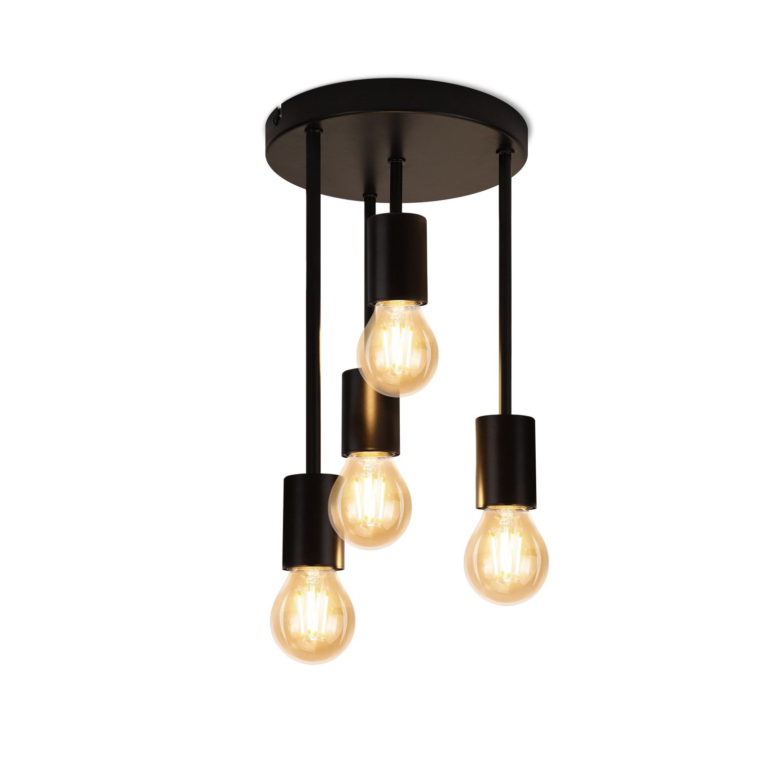 Nettlife Deckenleuchte Hängend 4 Flammig Deckenspots Vintage Schwarz E27 Kü günstig online kaufen
