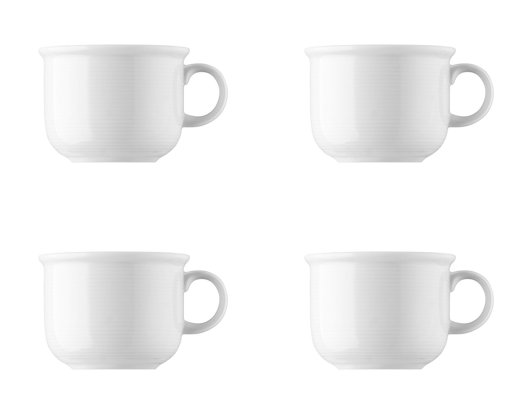 mikrowellengeeignet - und Porzellan, - Thomas Tasse Porzellan Porzellan, Weiß 4 Kaffee-Obertasse Stück, TREND spülmaschinenfest