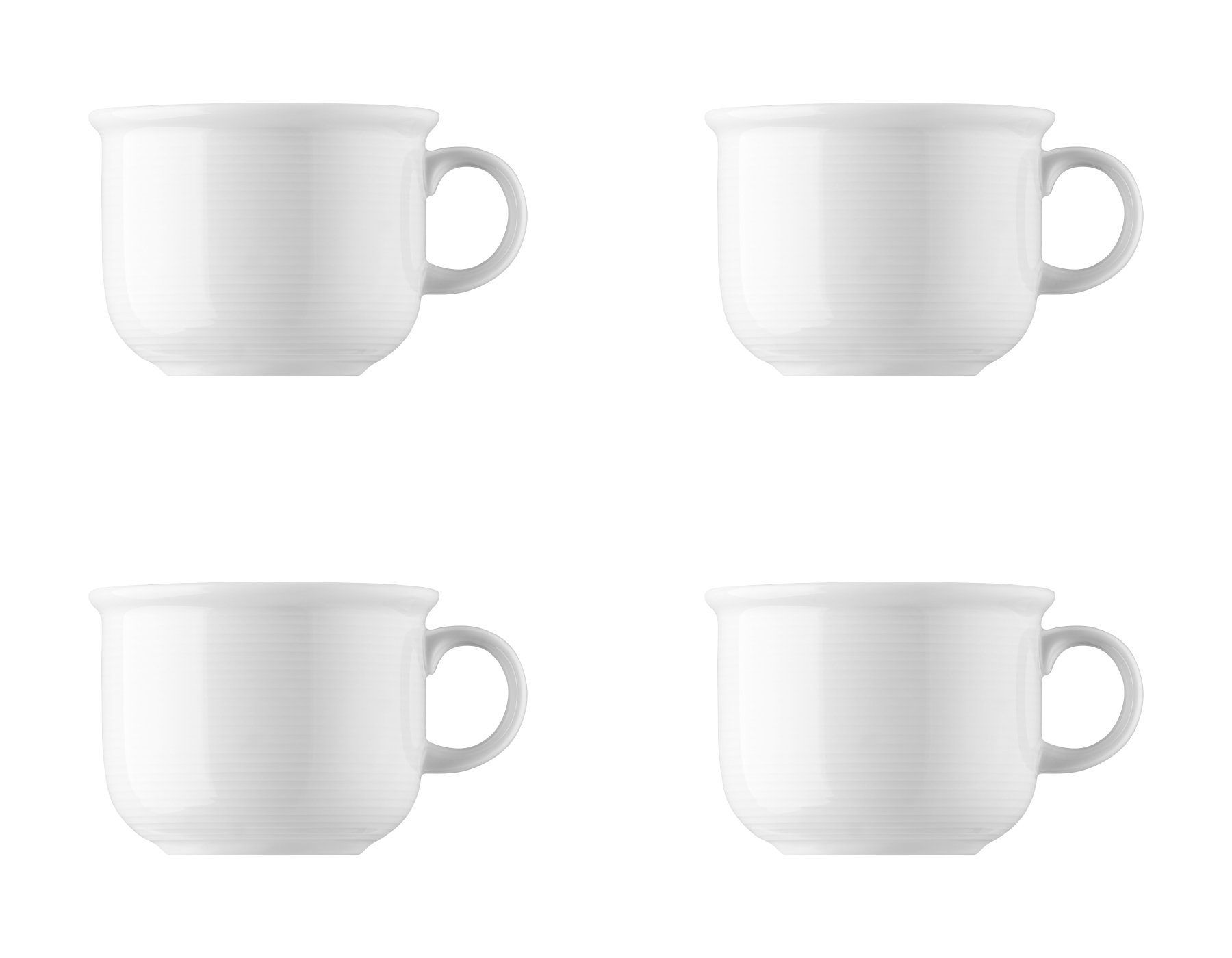 Thomas Porzellan Tasse Kaffee-Obertasse - TREND Weiß - 4 Stück, Porzellan, Porzellan, spülmaschinenfest und mikrowellengeeignet