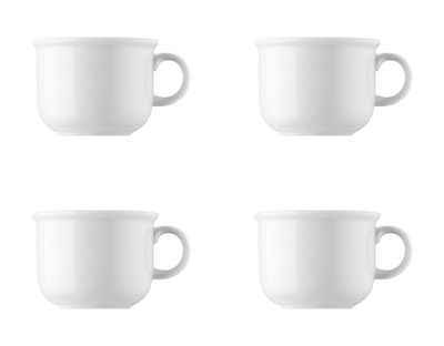 Thomas Porzellan Tasse Kaffee-Obertasse - TREND Weiß - 4 Stück, Porzellan, Porzellan, spülmaschinenfest und mikrowellengeeignet
