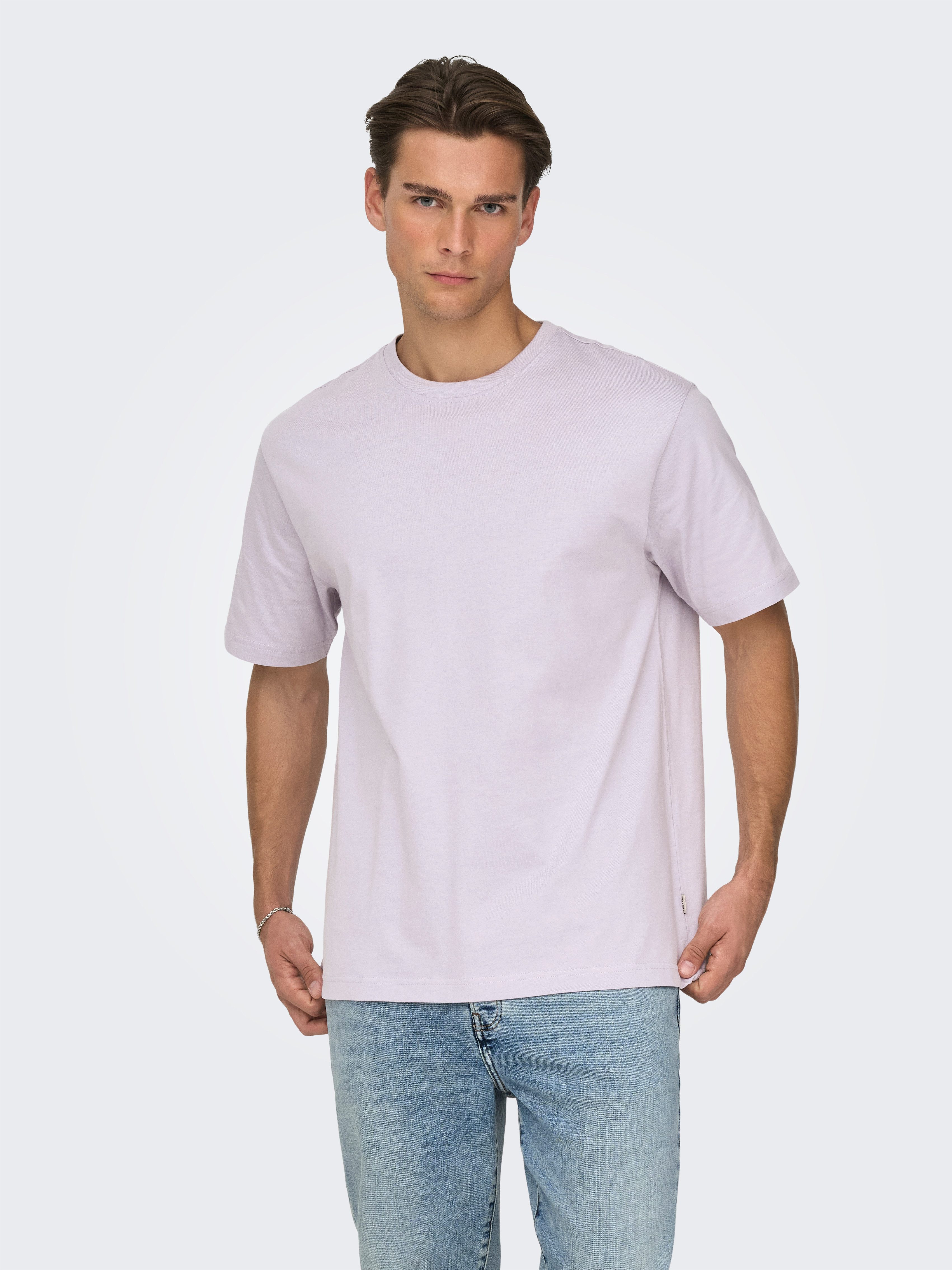 ONLY & SONS Rundhalsshirt ONSFRED RLX SS TEE Baumwolle, relaxed fit