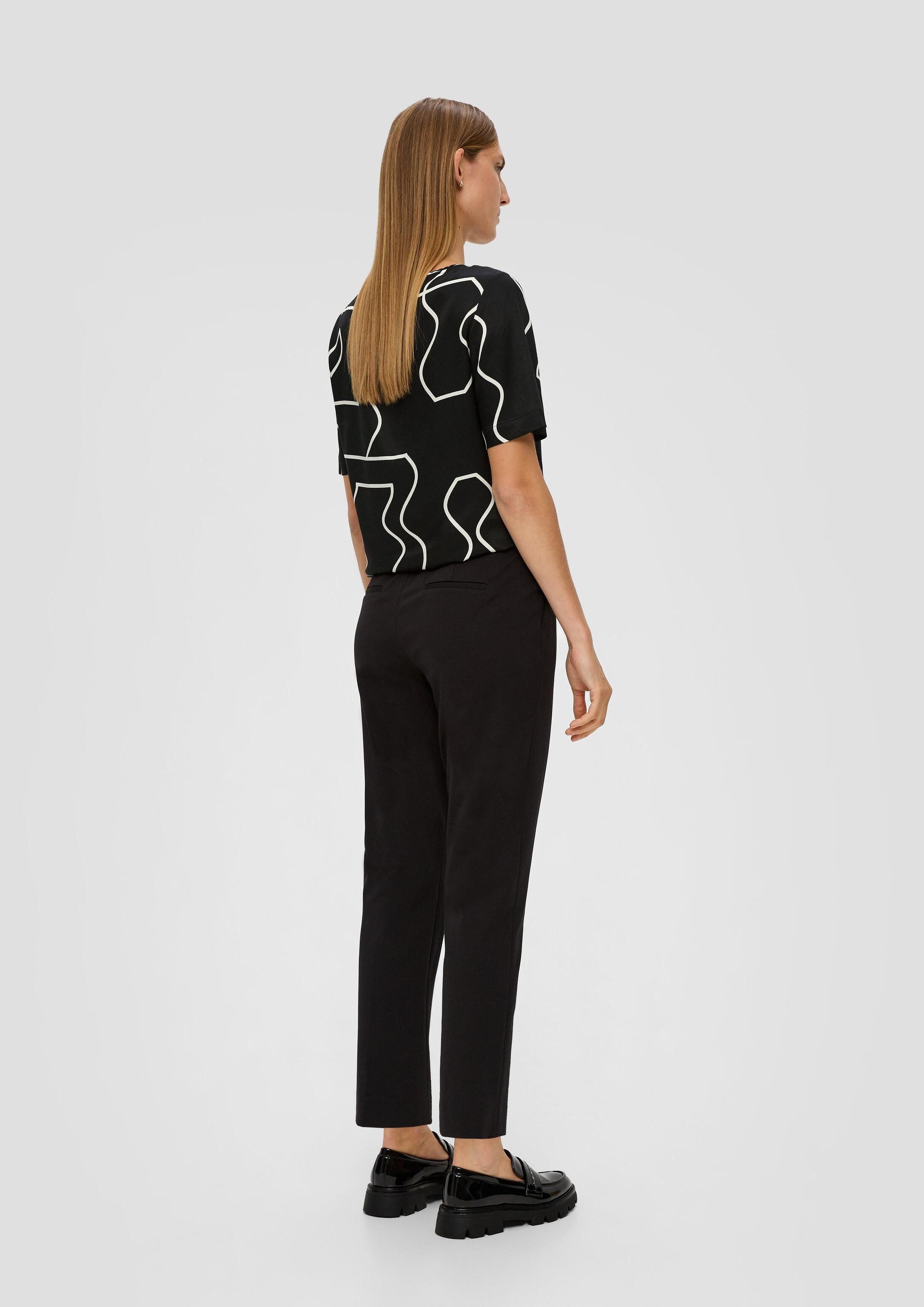 s.Oliver Kurzarmbluse Bluse Twillbluse aus Viskose