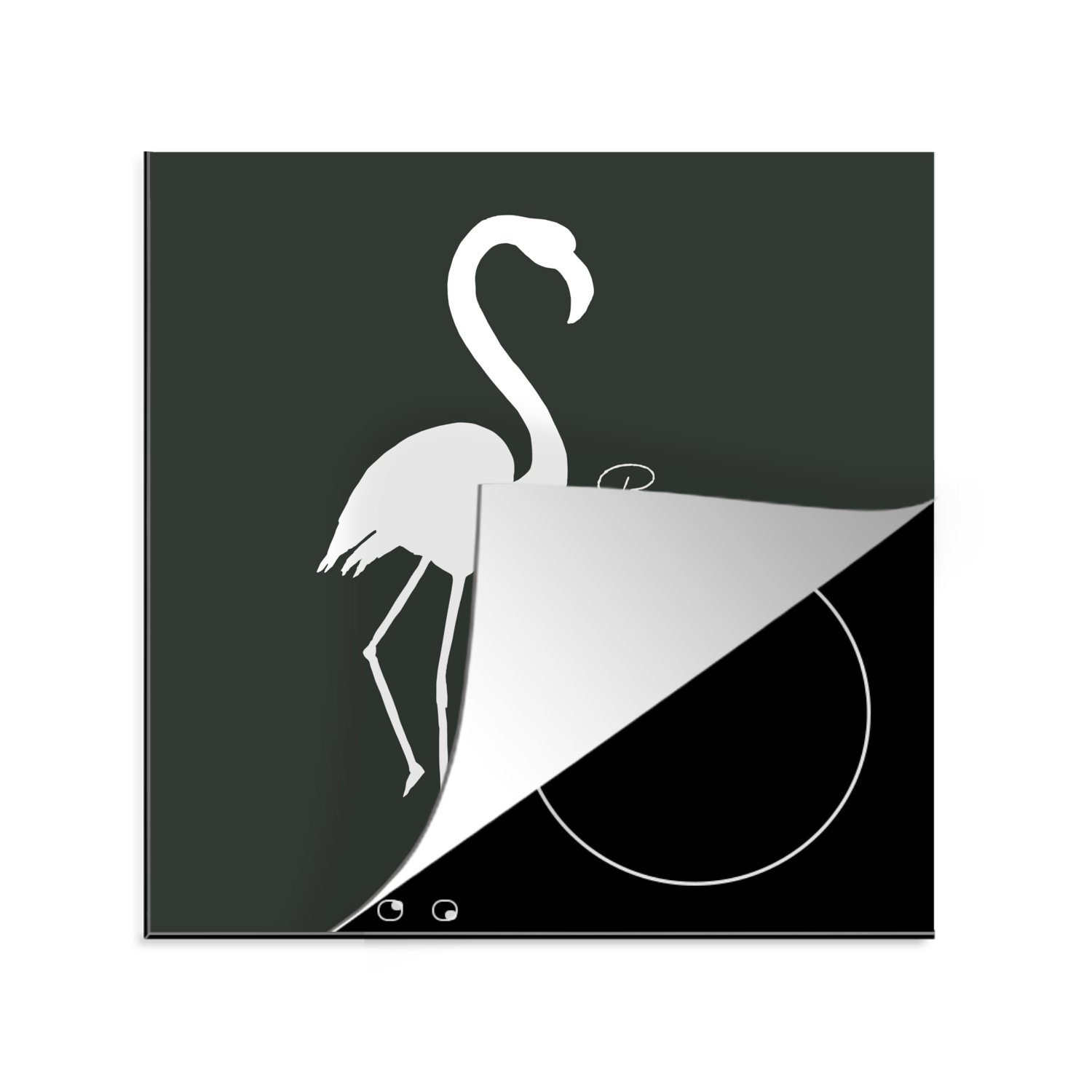 Zitate, Ceranfeldabdeckung, - 78x78 - Briefe tlg), Herdblende-/Abdeckplatte Vinyl, cm, küche für MuchoWow Flamingo - Scherenschnitt Arbeitsplatte (1