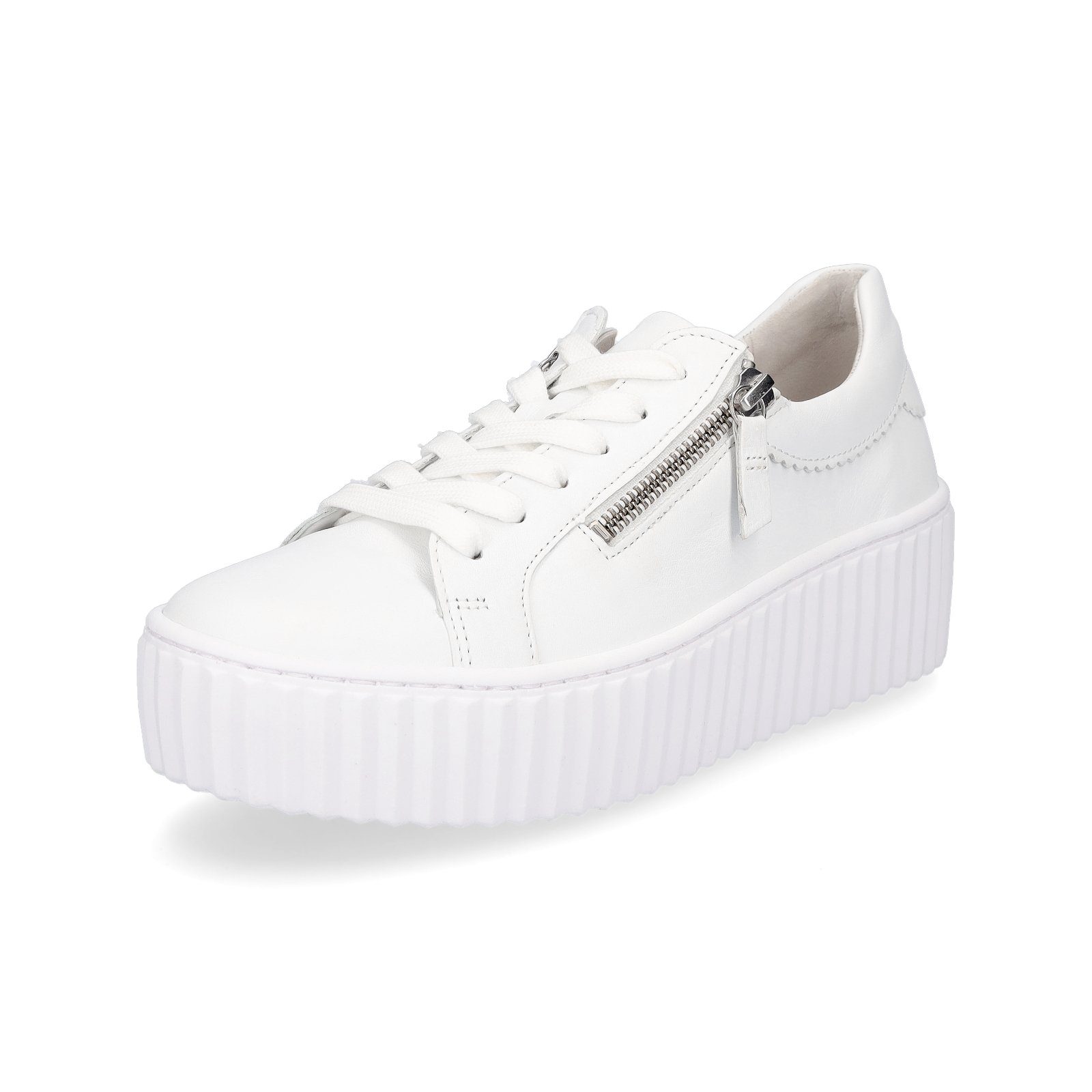 Gabor Damen Leder Plateau Sneaker weiß Sneaker