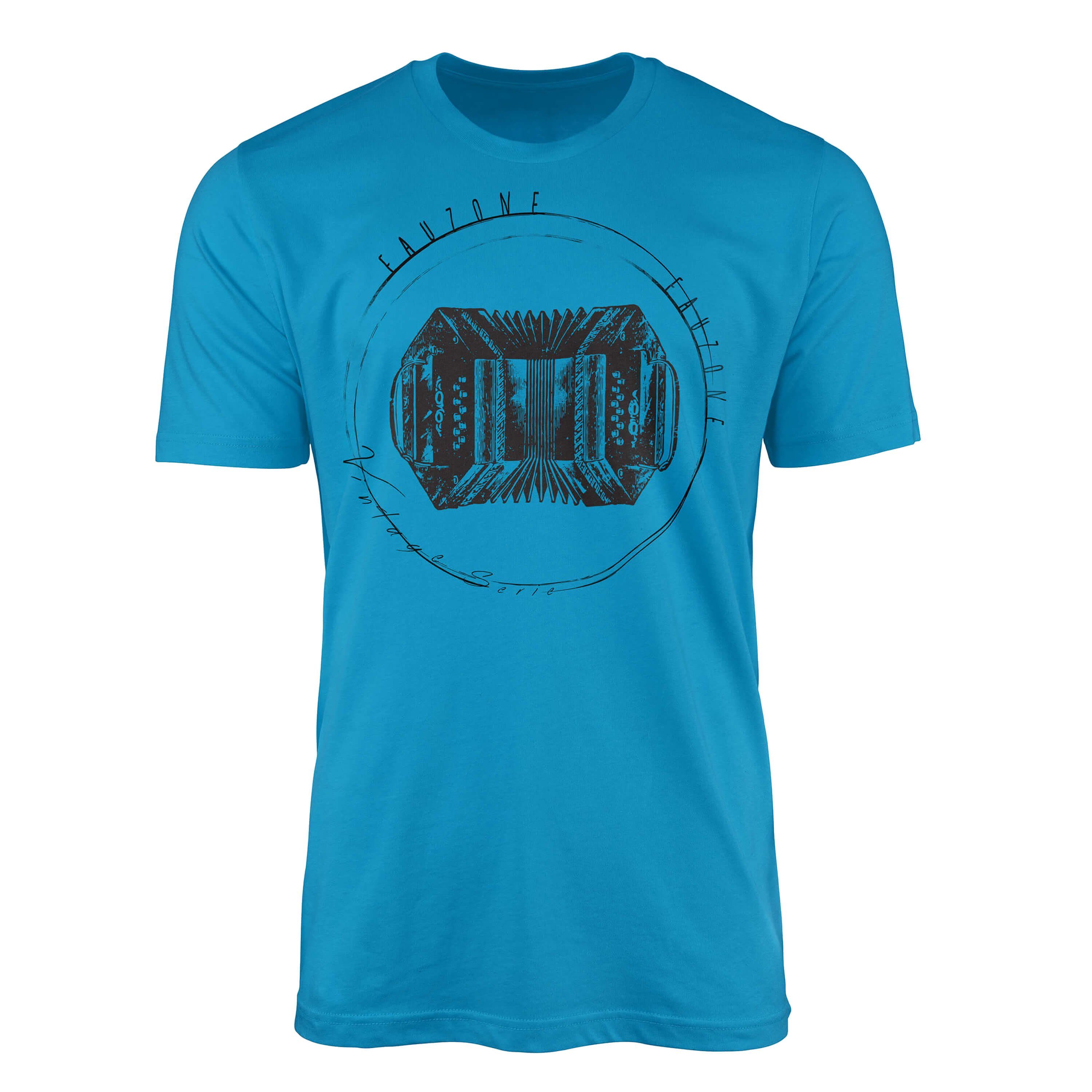 Sinus Art T-Shirt Vintage Herren T-Shirt Ziehharmonika Atoll