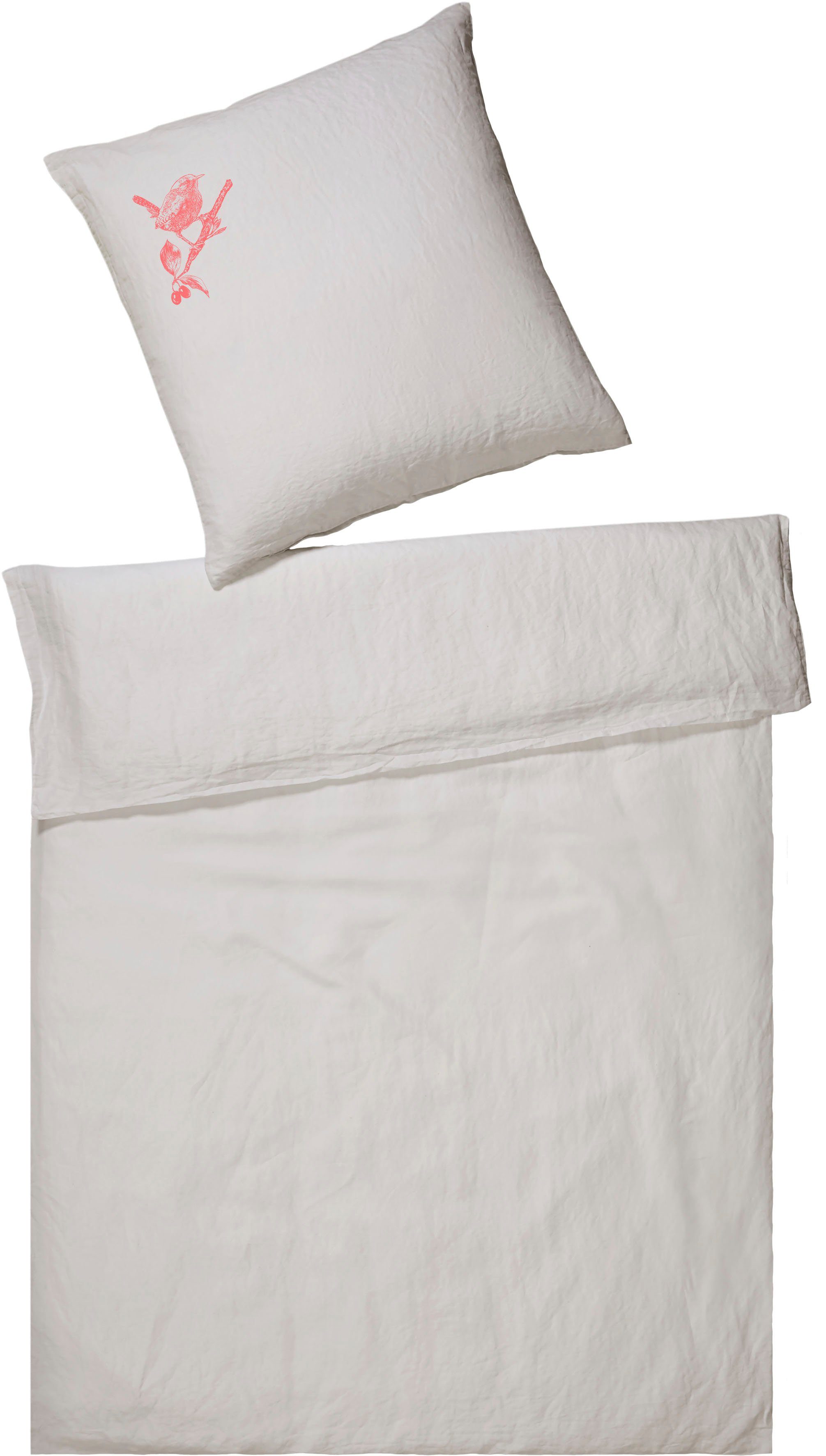 Elegante Bettwäsche Zaunkönig, Halbleinen, 2 teilig, angenehmes Hautgefühl