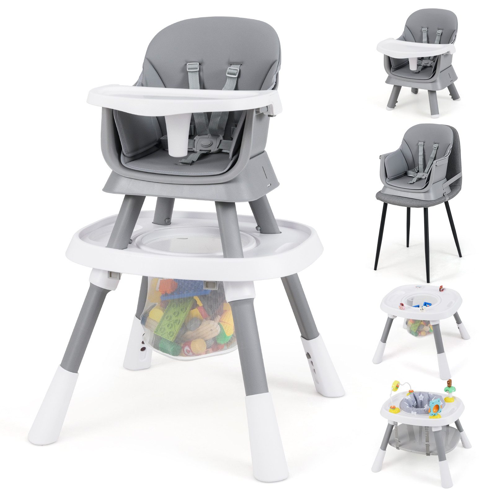 COSTWAY Hochstuhl (1 St), 16 in 1 Kinderhochstuhl, Babystuhl für Kinder ab 6 Monate