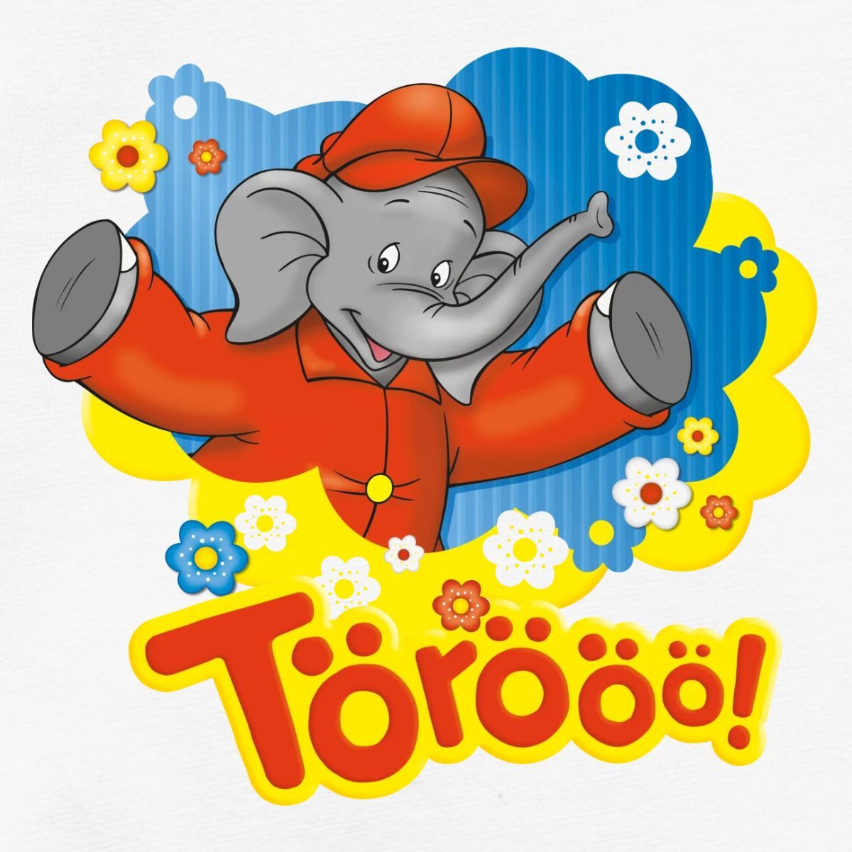 Spreadshirt Kurzarmbody Benjamin Blümchen Trötet Töröö Und Winkt Kurzarm Tages Baby Body (1-tlg)