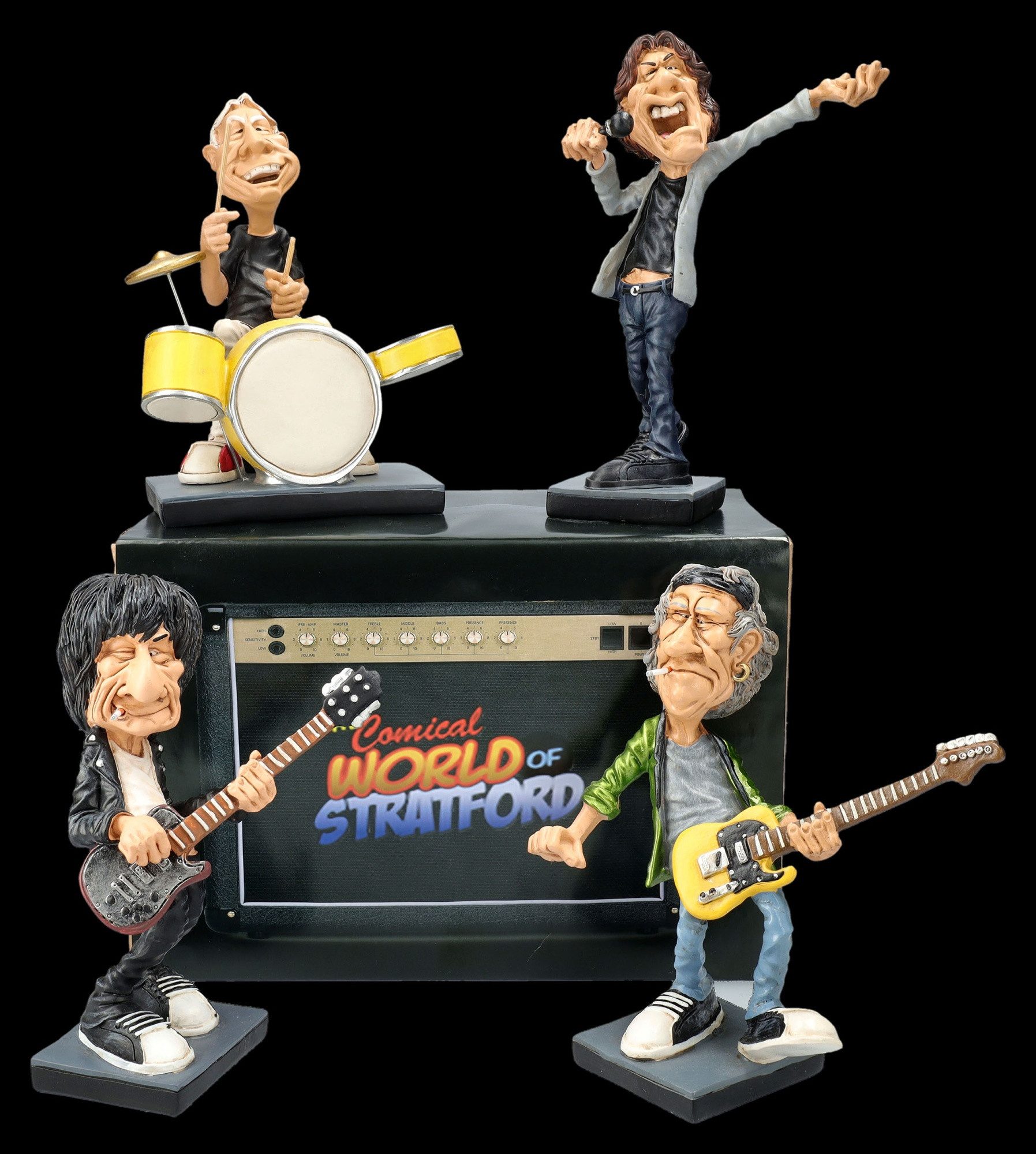 Figuren Shop GmbH Dekofigur Mick Jagger Figur – Rockstar Karikatur Statue 17 cm Sammlerfigur Deko