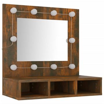 vidaXL Badezimmerspiegelschrank Spiegelschrank mit LED Räuchereiche 60x31,5x62 cm (1-St)
