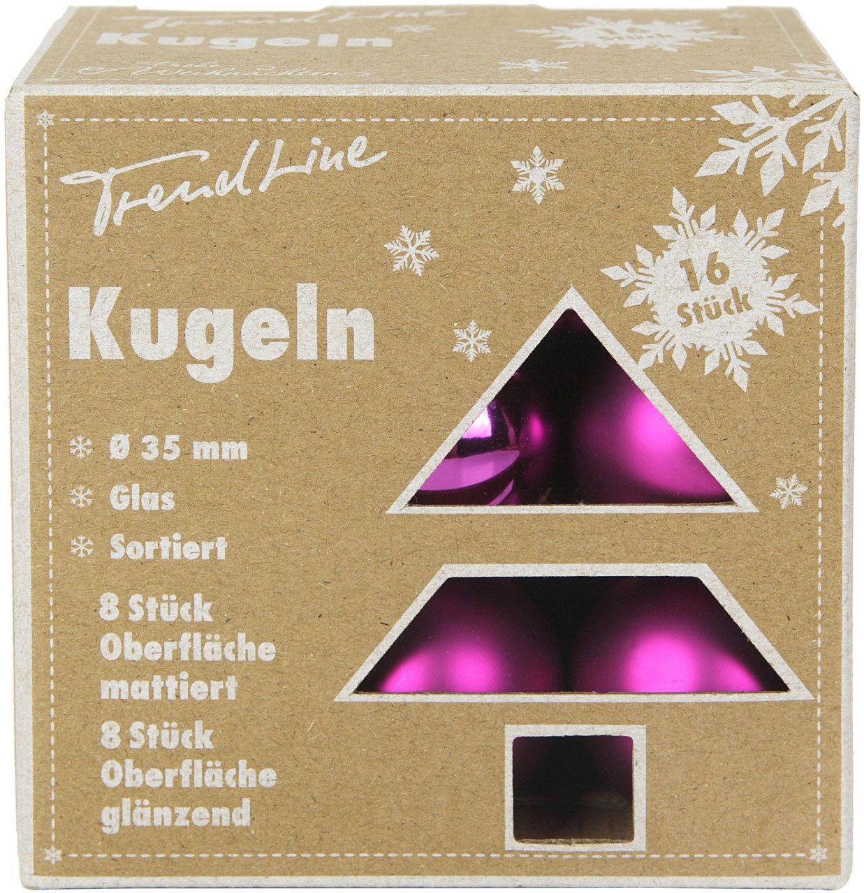 Trend Line Christbaumschmuck TrendLine Deko Set aus 16 Christbaumkugeln 3,5 cm