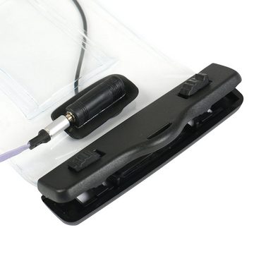 K-S-Trade Handyhülle für Blackview BV4900, Wasserdichte Hülle + Kopfhörer transparent Jogging Armband