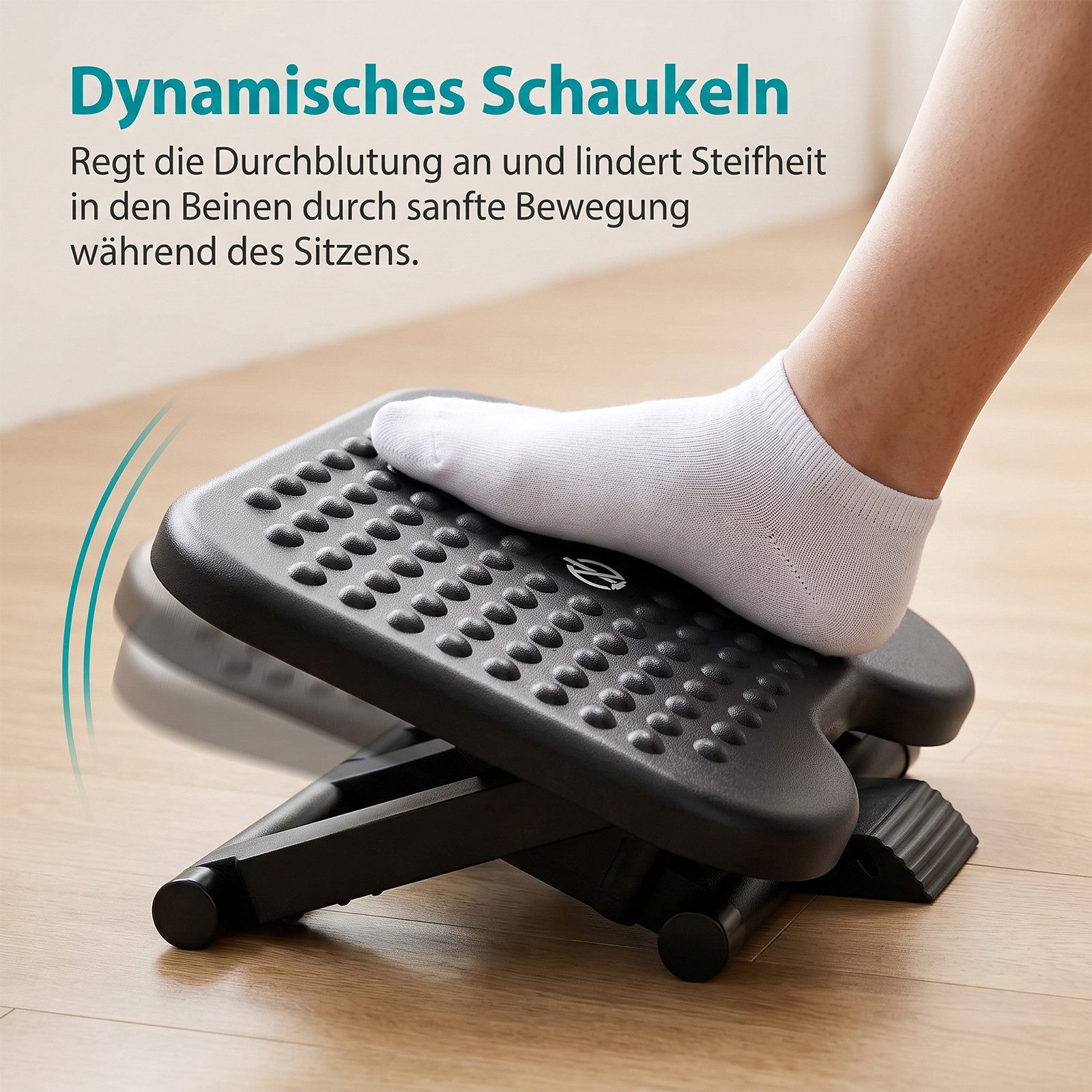 AKKEE Fußhocker Ergonomische Schreibtisch 3 höhenverstellbar und winkelverstellbar, rutschfeste Fußstütze für Homeoffice, Büro, Zuhause, Reisen – Bild 3 von 5
