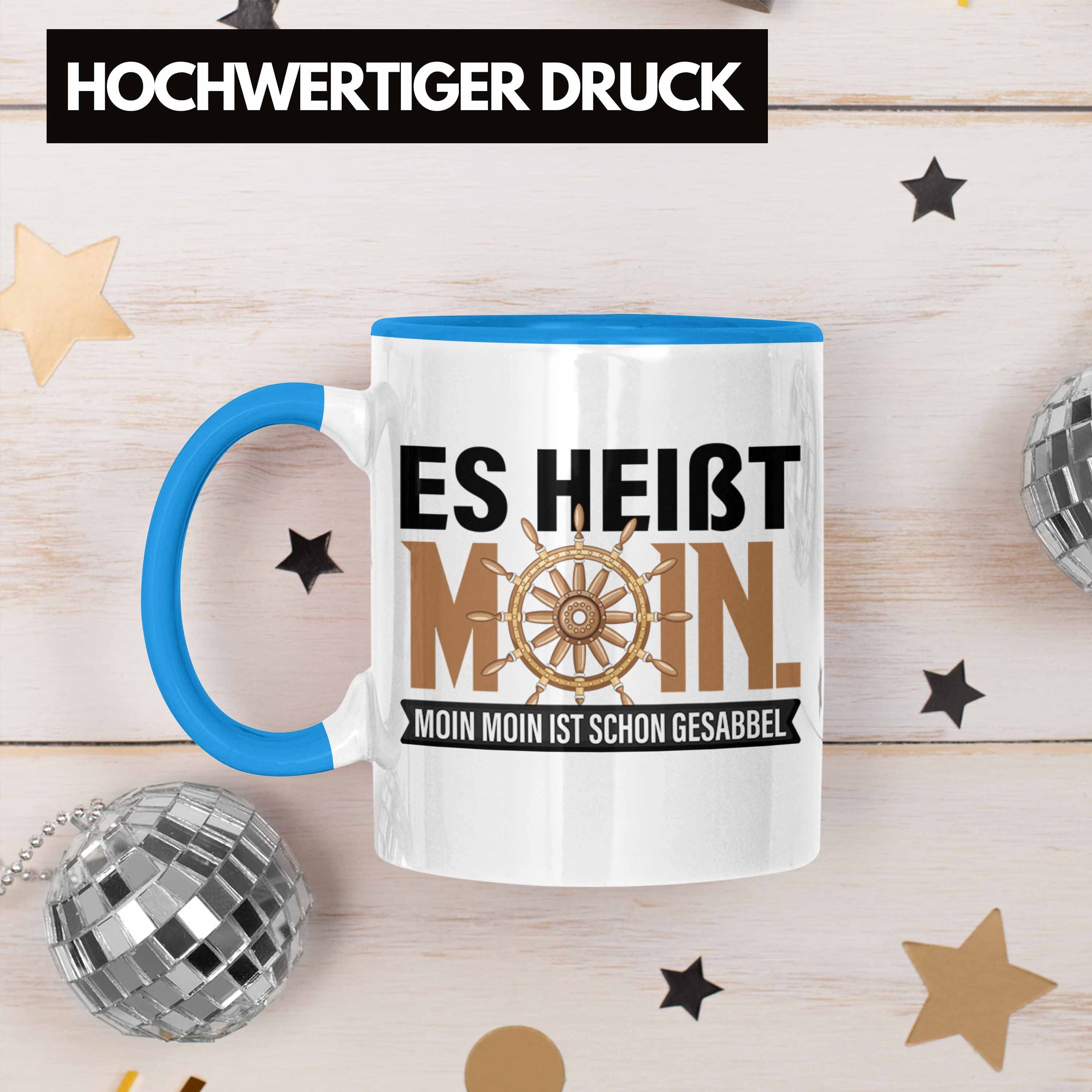 Blau Moin für Hamburg Moin Norddeutsche Gesabbel Tasse Tasse Moin Trendation Geschenk
