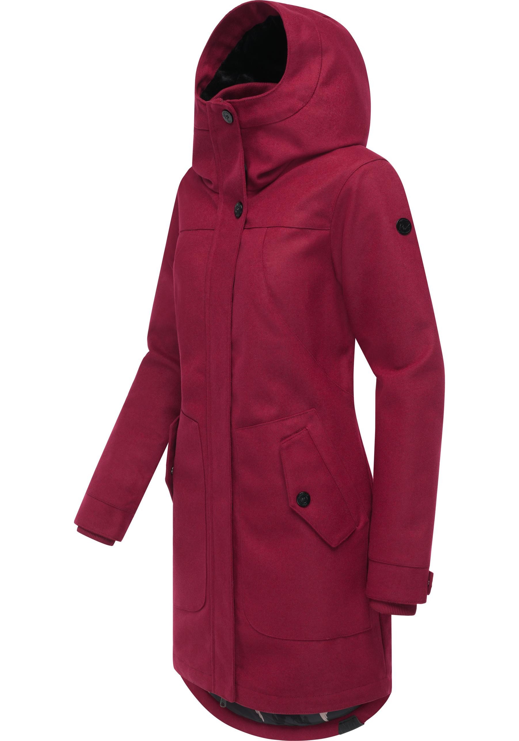 Ragwear Wintermantel Jannisa Coat Klassischer Damen Kurzmantel mit Kapuze – Bild 2 von 5