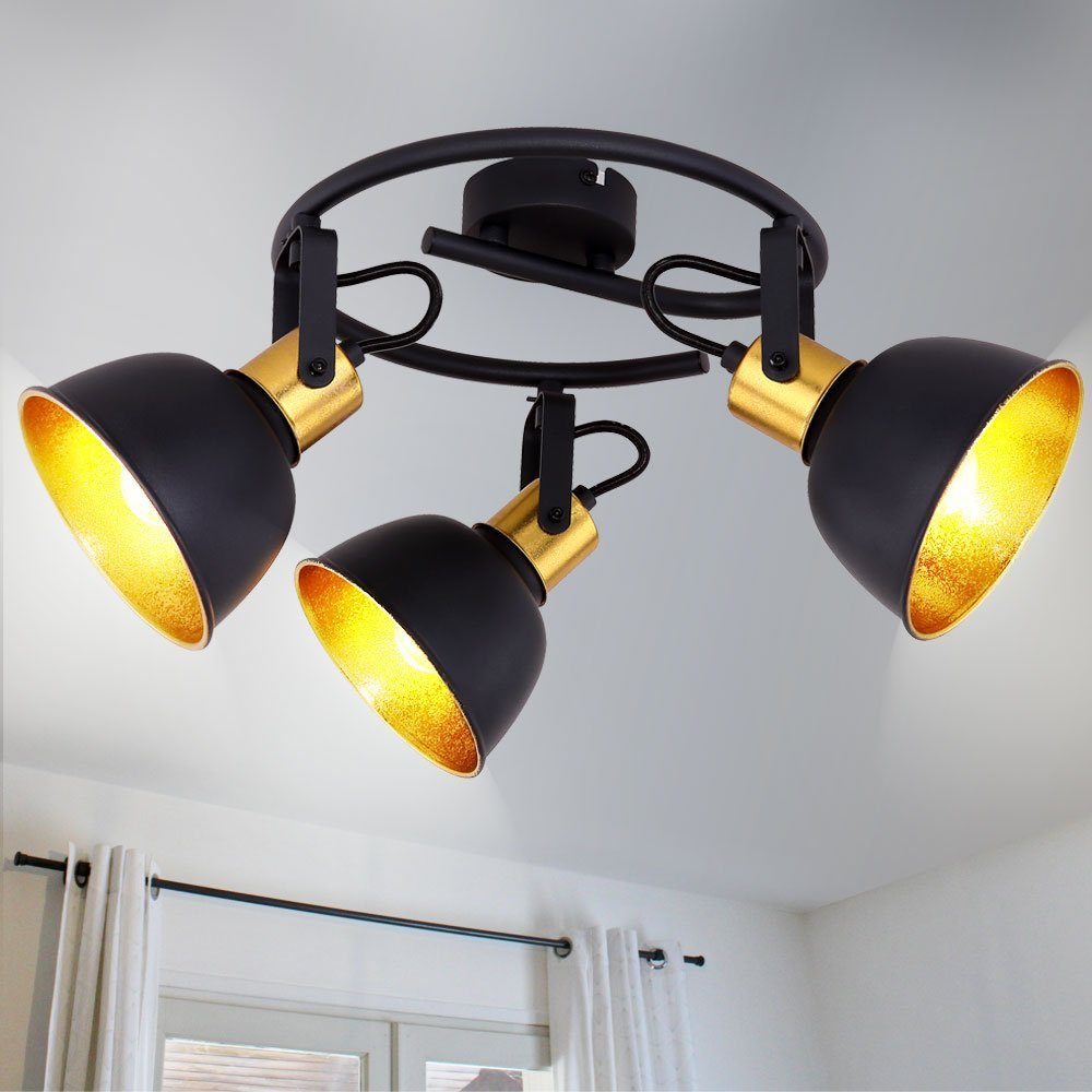 etc-shop Deckenspot, RETRO Decken Spot Rondell Lampe Wohn Ess Zimmer  Leuchte gold-farben schwenkbar online kaufen | OTTO