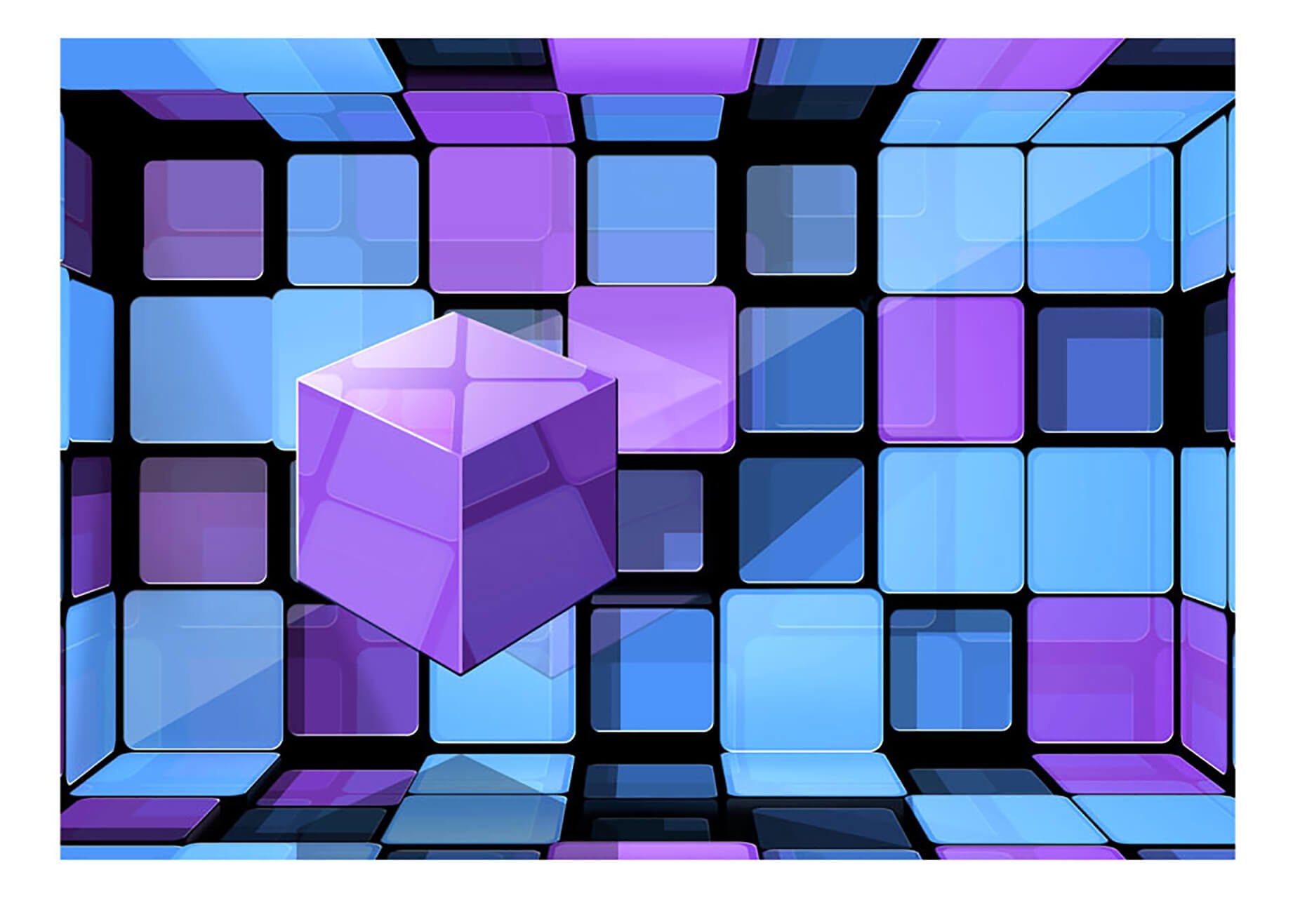 Design Rubiks KUNSTLOFT halb-matt, 1x0.7 m, lichtbeständige Tapete Illusion Vliestapete