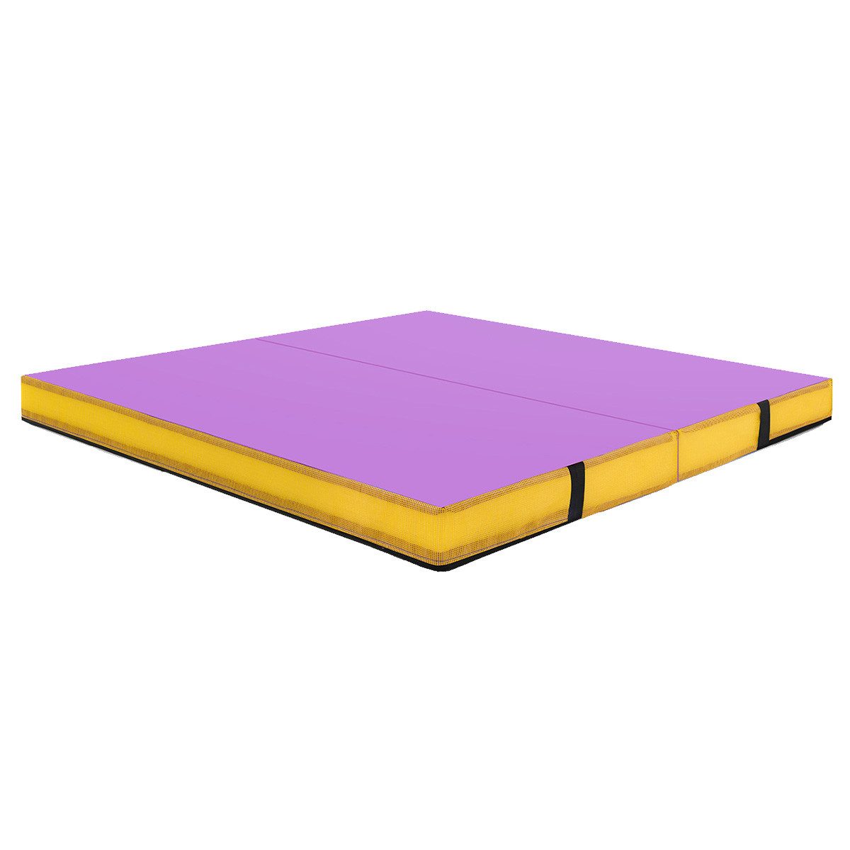 COSTWAY Gymnastikmatte, Turnmatte klappbar, Fitness-Matte 122x122x10 cm