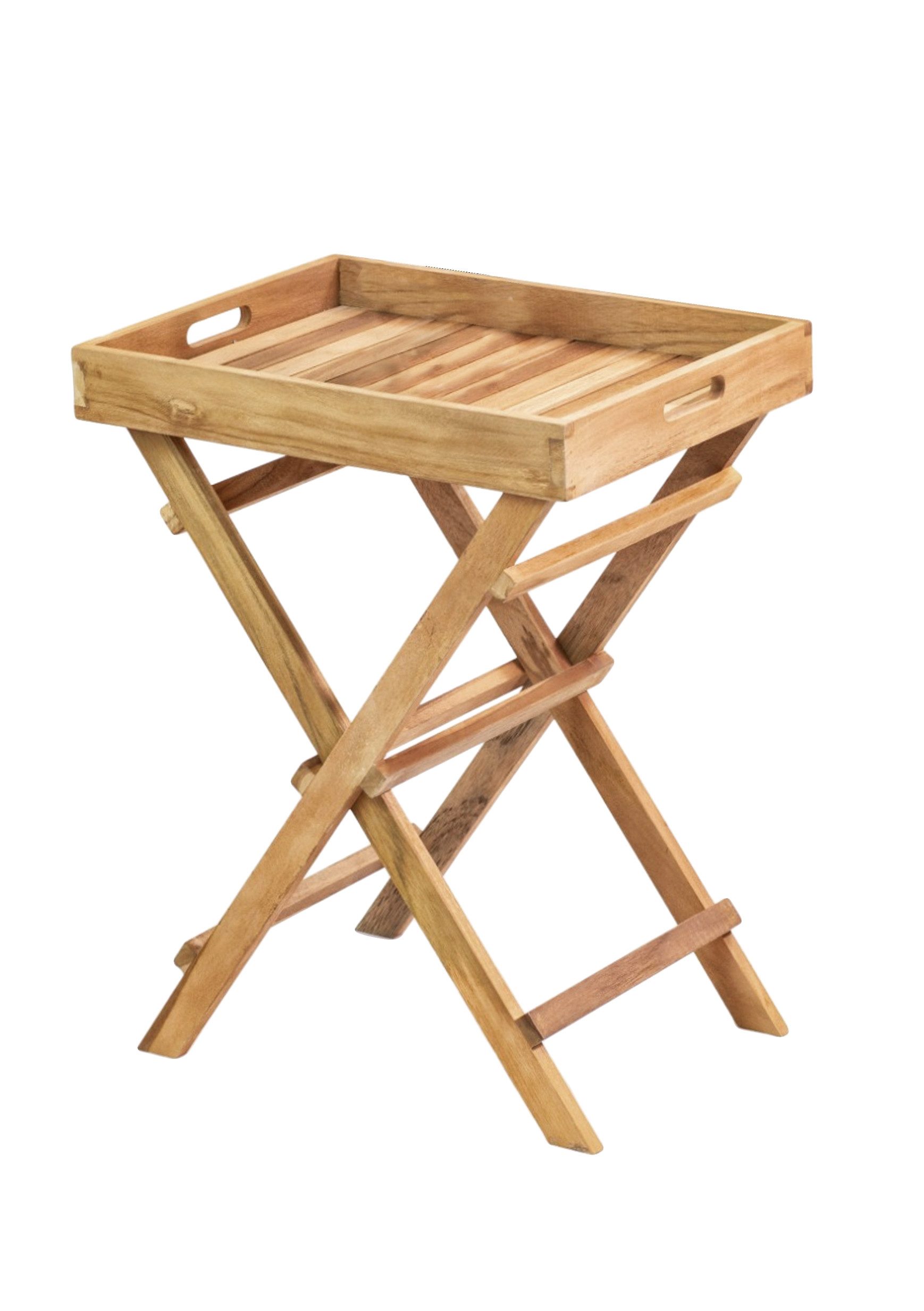 Garden Pleasure Gartentisch Tablettständer BACAN, klappbar, Teak natur