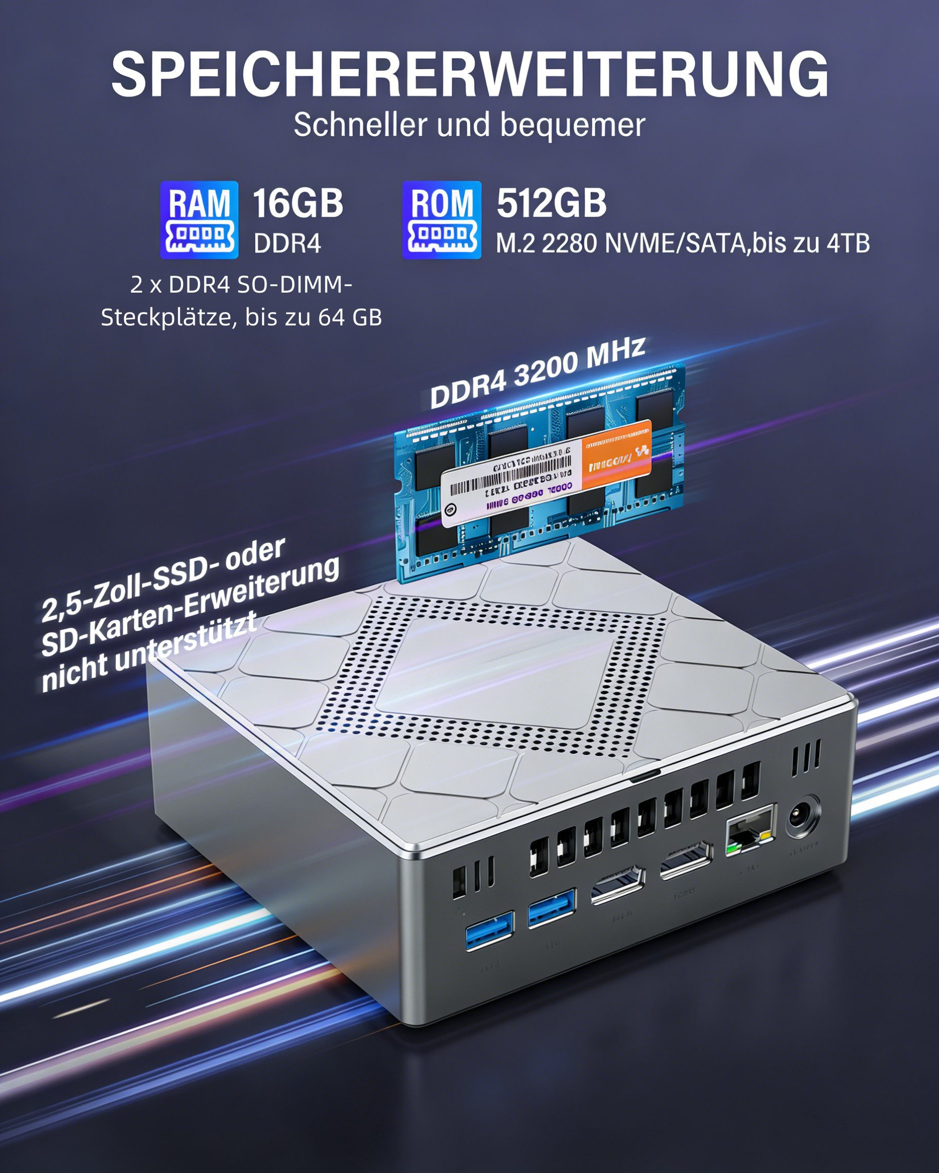 NiPoGi Intel Core i5-12600H, 16GB/32GB DDR4, 512GB/1TB NVMe SSD Mini-PC (Intel 12600H, 16 GB RAM, 512 GB SSD, bis zu 4.5GHz, Triple Display, WiFi 6, Bluetooth 5.2,Homeoffice & Büro)