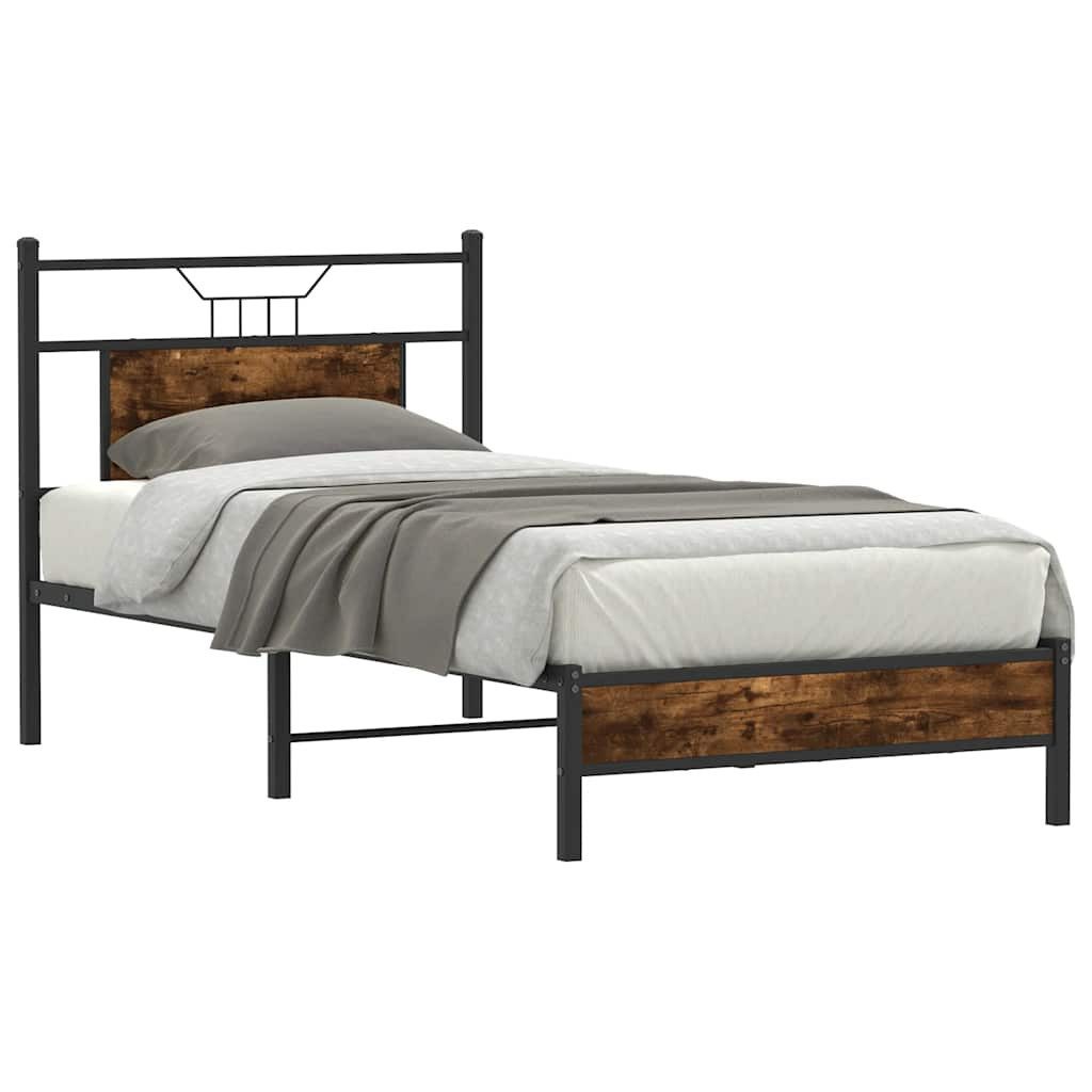 vidaXL Bett Bettgestell ohne Matratze Räuchereiche günstig online kaufen