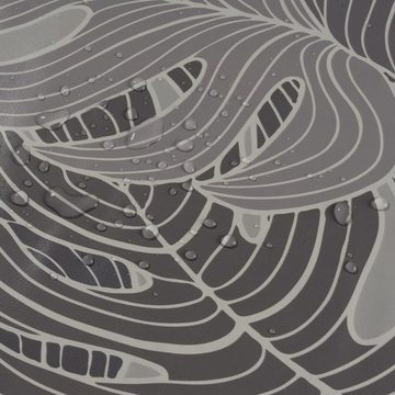 laro Tischdecke Wachstuch-Tischdecken Blätter Wellen Grau Weiß rechteckig