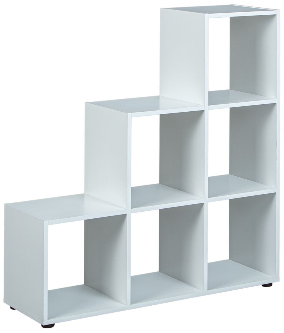 FURNARO Raumteiler, Wohnzimmerregal, Bücherregal, Weiß 105 x 33 x 109 cm