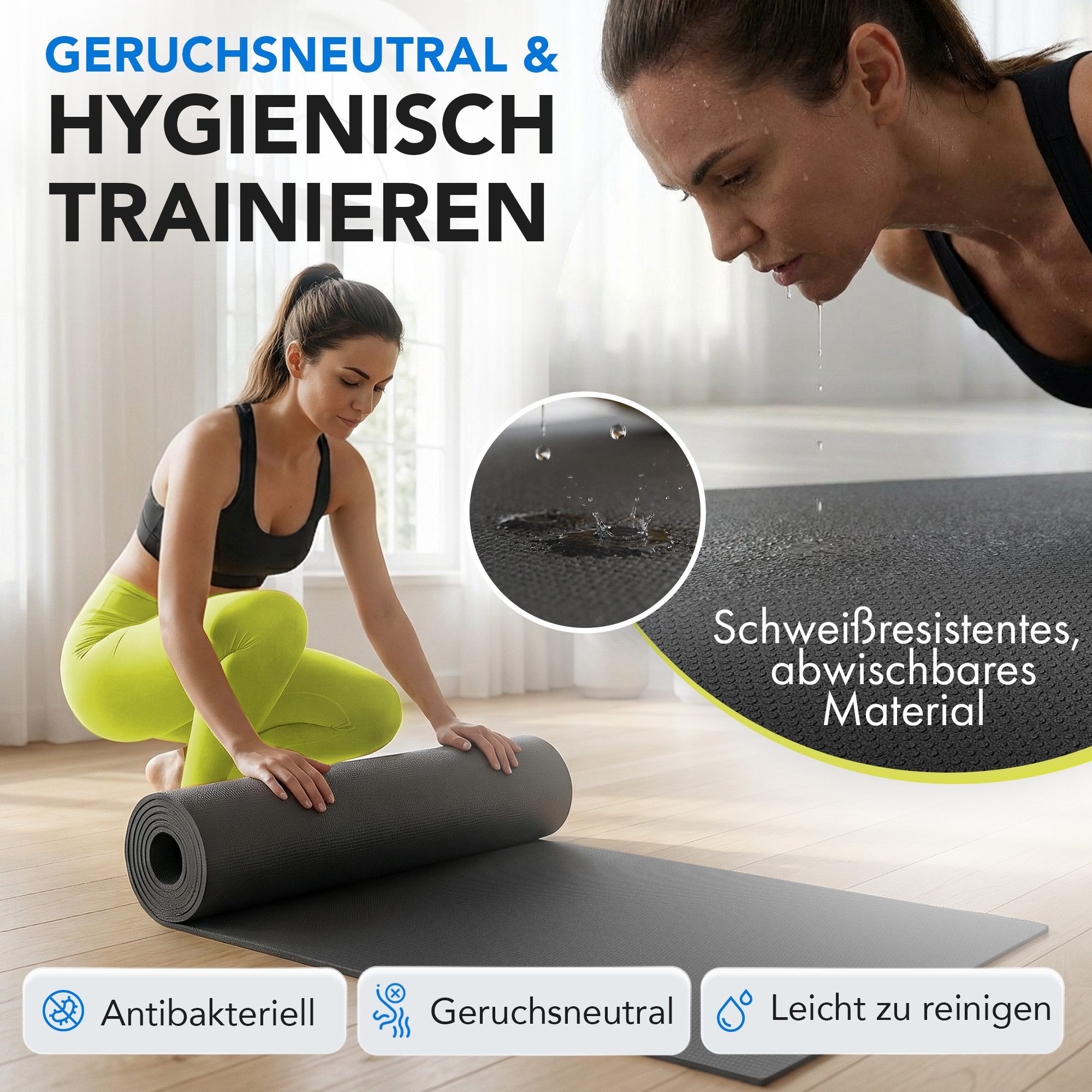 LILENO SPORTS Bodenschutzmatte - extra wiederstandsfähige Laufband Matte 8 mm Dicke, 1-tlg, Fitness Unterlegmatte für Crosstrainer, Rollentrainer etc. – Bild 5 von 5