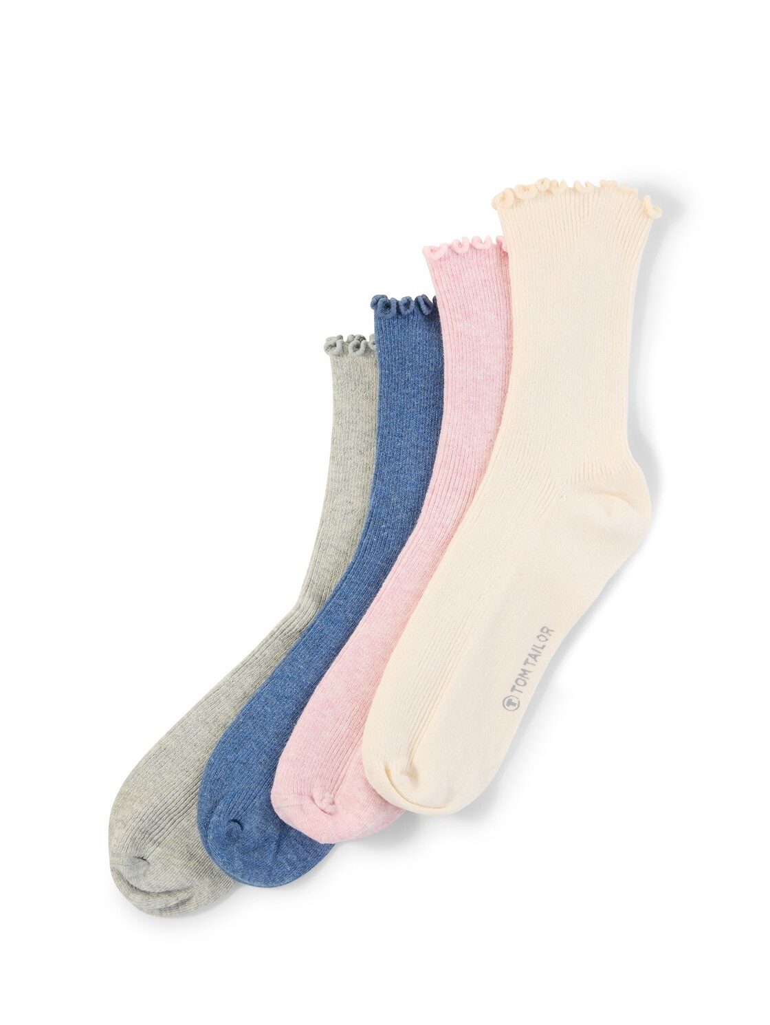 TOM TAILOR Socken Socks (im 4er Pack) Socken im 4er-Pack mit Rüschensaum