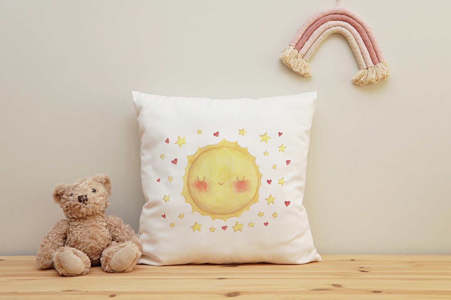 queence Dekokissen Vollmond mit Gesicht, Kissenhülle mit HD Premium Druck, geruchsneutral, 40x40cm