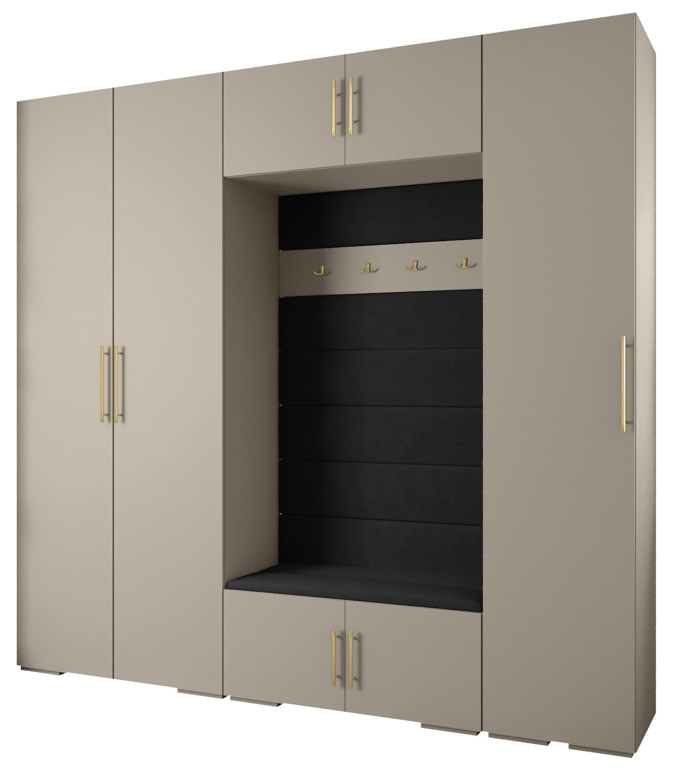 ABIKS MÖBEL Kompaktgarderobe INOVA 3 SATZ 8 Möbelset, Garderobe mit Kleiderstange und Regalen