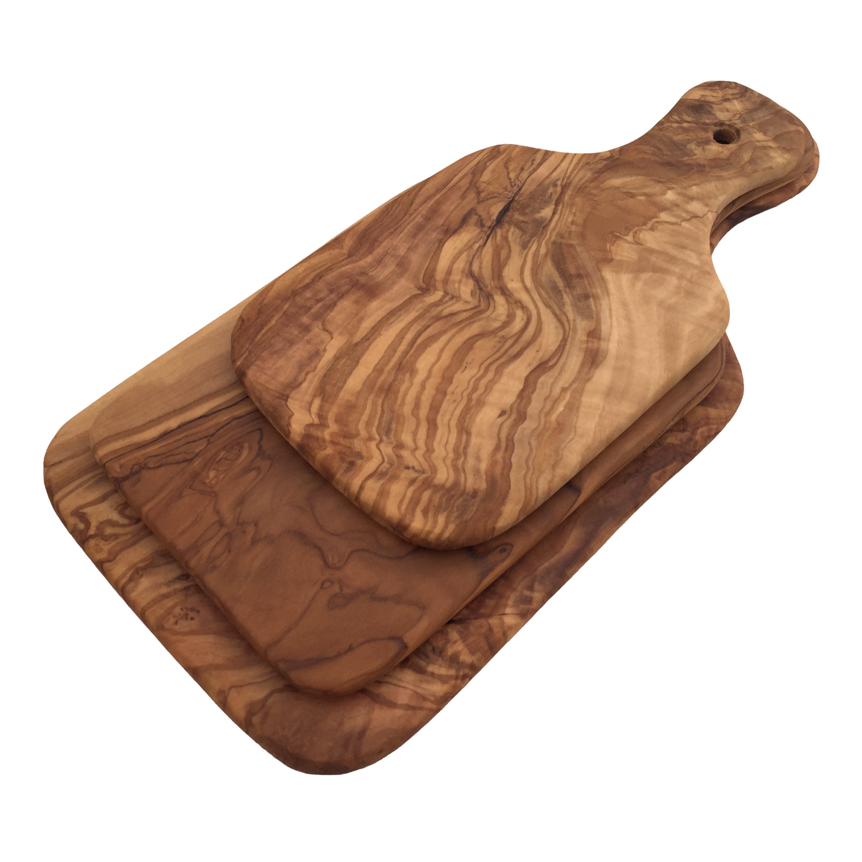 medina mood Schneidebrett mit Griff "Lite Life" 3er set, aus Olivenholz, (1-St)