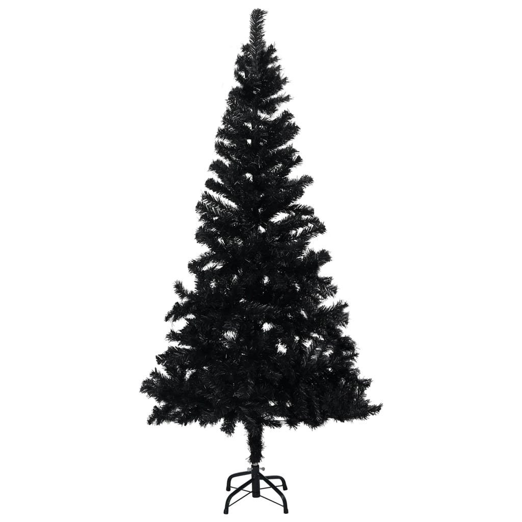 furnicato Künstlicher Weihnachtsbaum mit Ständer Schwarz 150 cm PVC