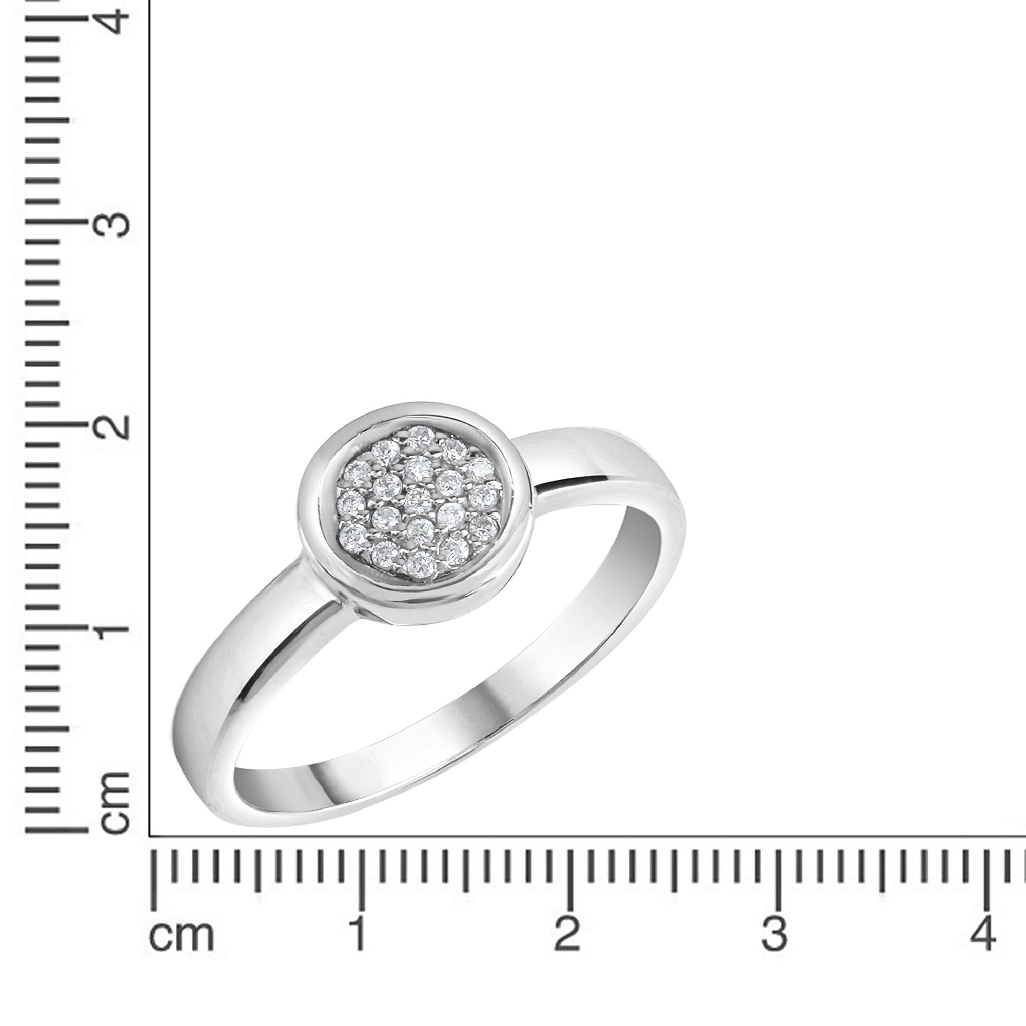 925-Sterling Silber Fingerring rhodiniert Zirkonia Vivance