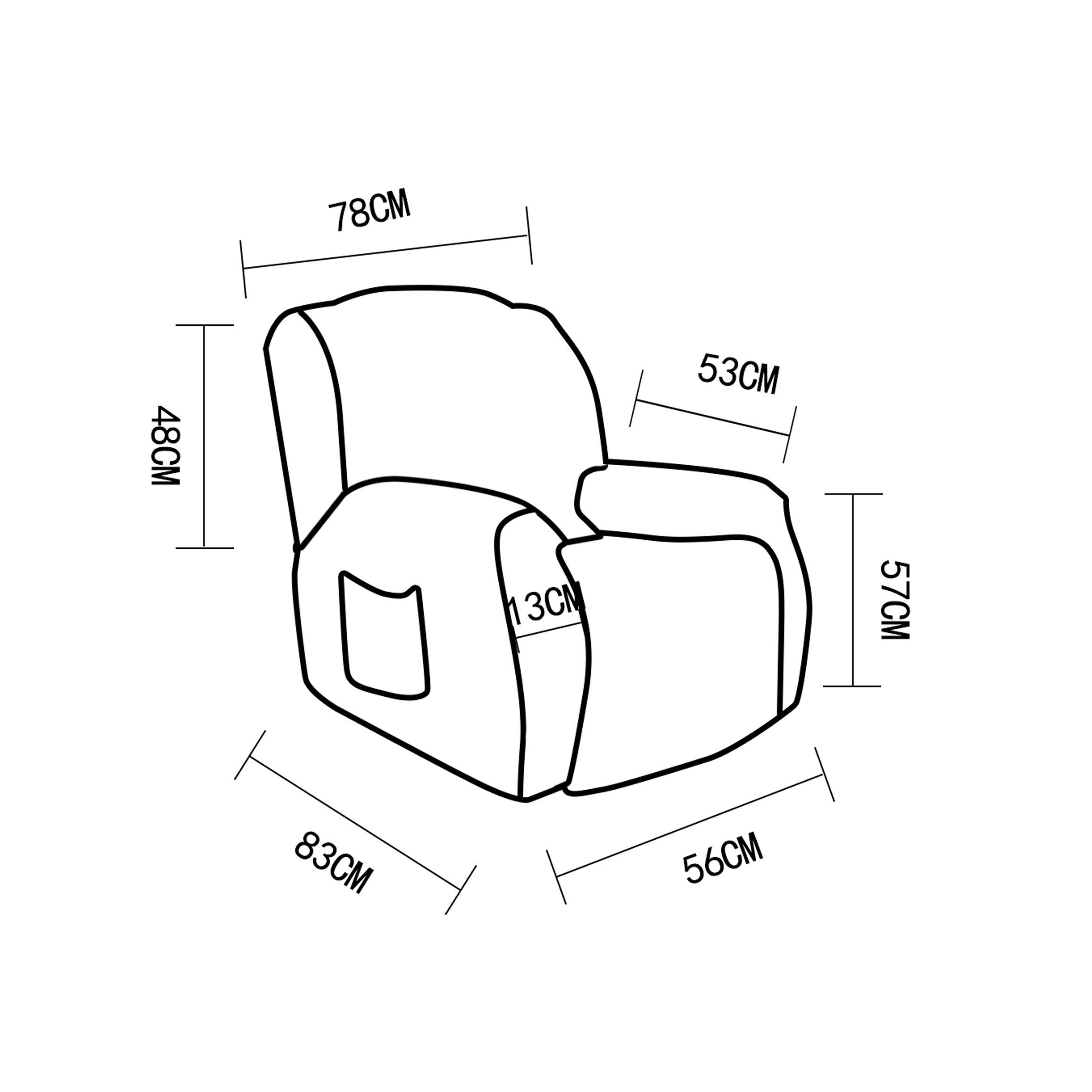 Sesselhusse, Sesselbezug,4-Teilig 3 Stretchhusse Weiß+Grau HOMEIDEAS, Relaxsessel für