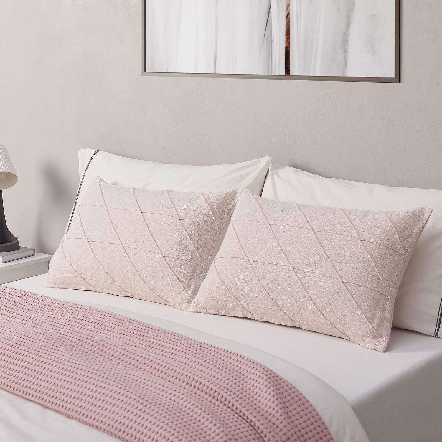 Juskys Kopfkissen, Füllung: 700 g + 100 g zerkleinerter Memory Schaum, 40x60 cm, 2er Set Kissen mit Memory-Foam, atmungsaktiv & hypoallergen