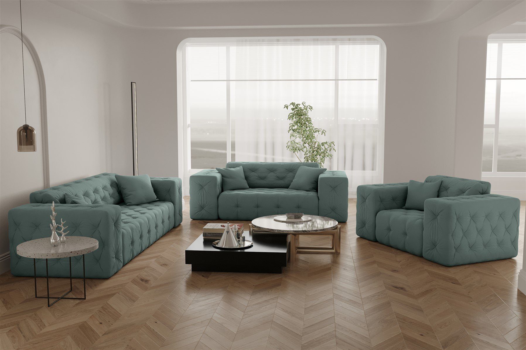 Fun Möbel Polstergarnitur Sofaset Designersofa CHANTAL günstig online kaufen